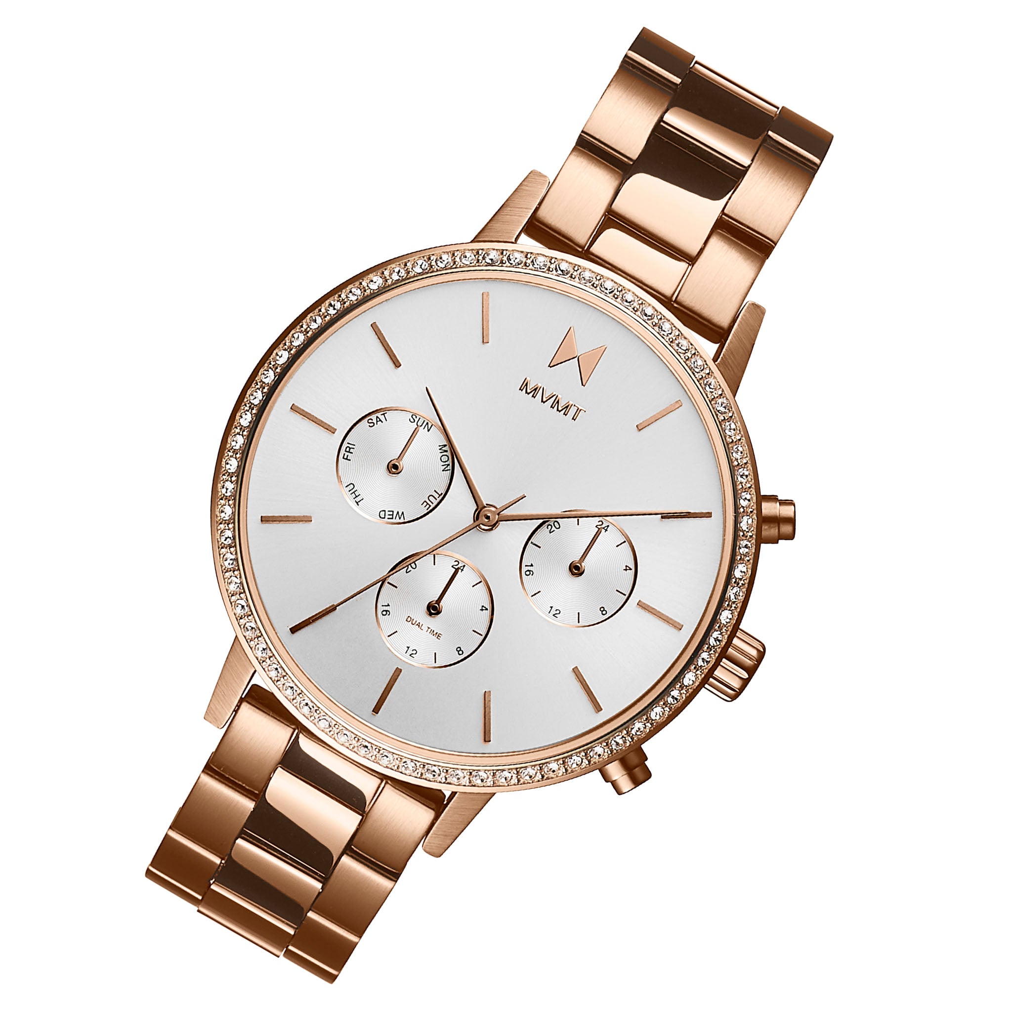MVMT Rose Gold Steel White Dial Multi-function Women's Watch - 28000135D