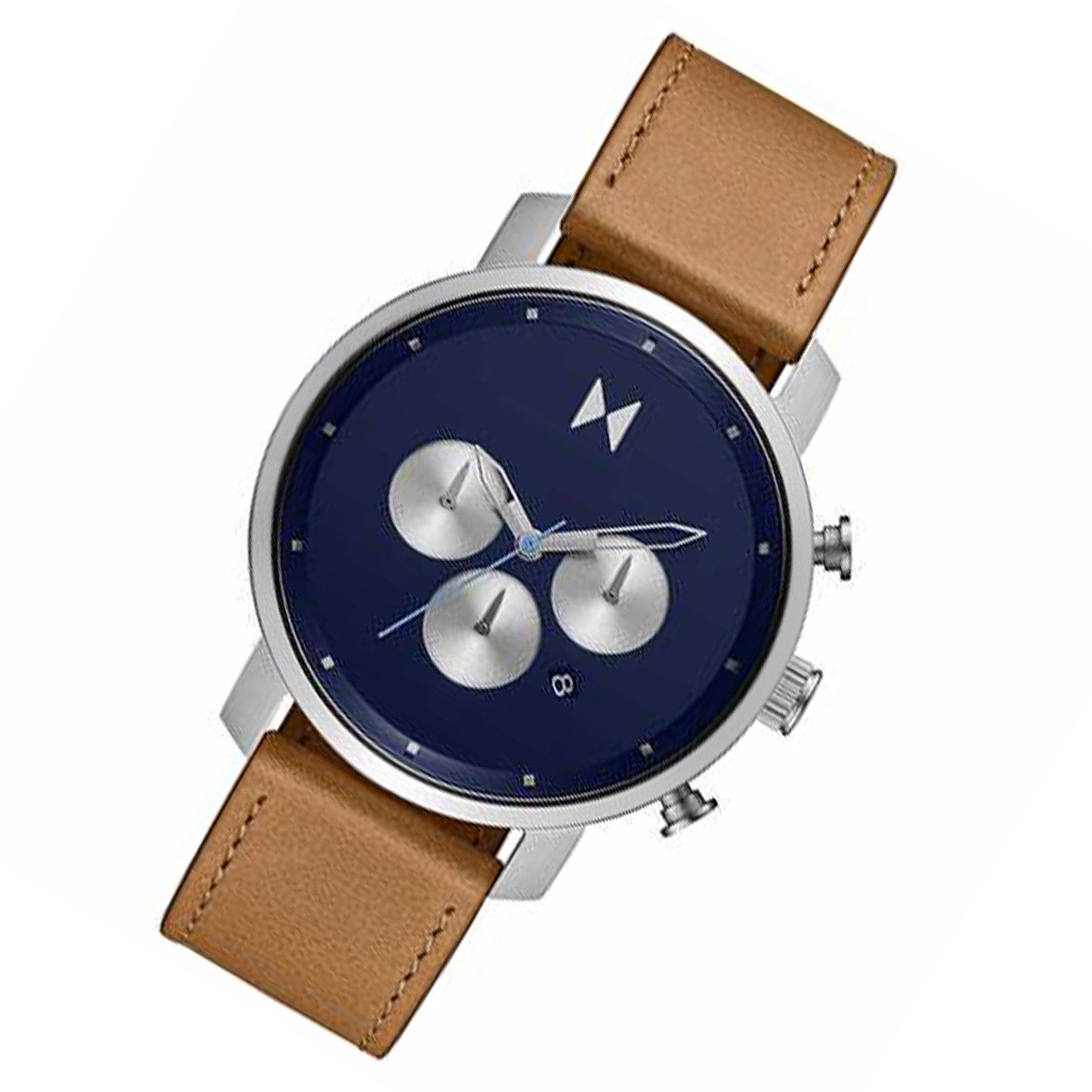 MVMT Brown Leather Blue Dial Chronograph Men's Watch - 28000288D