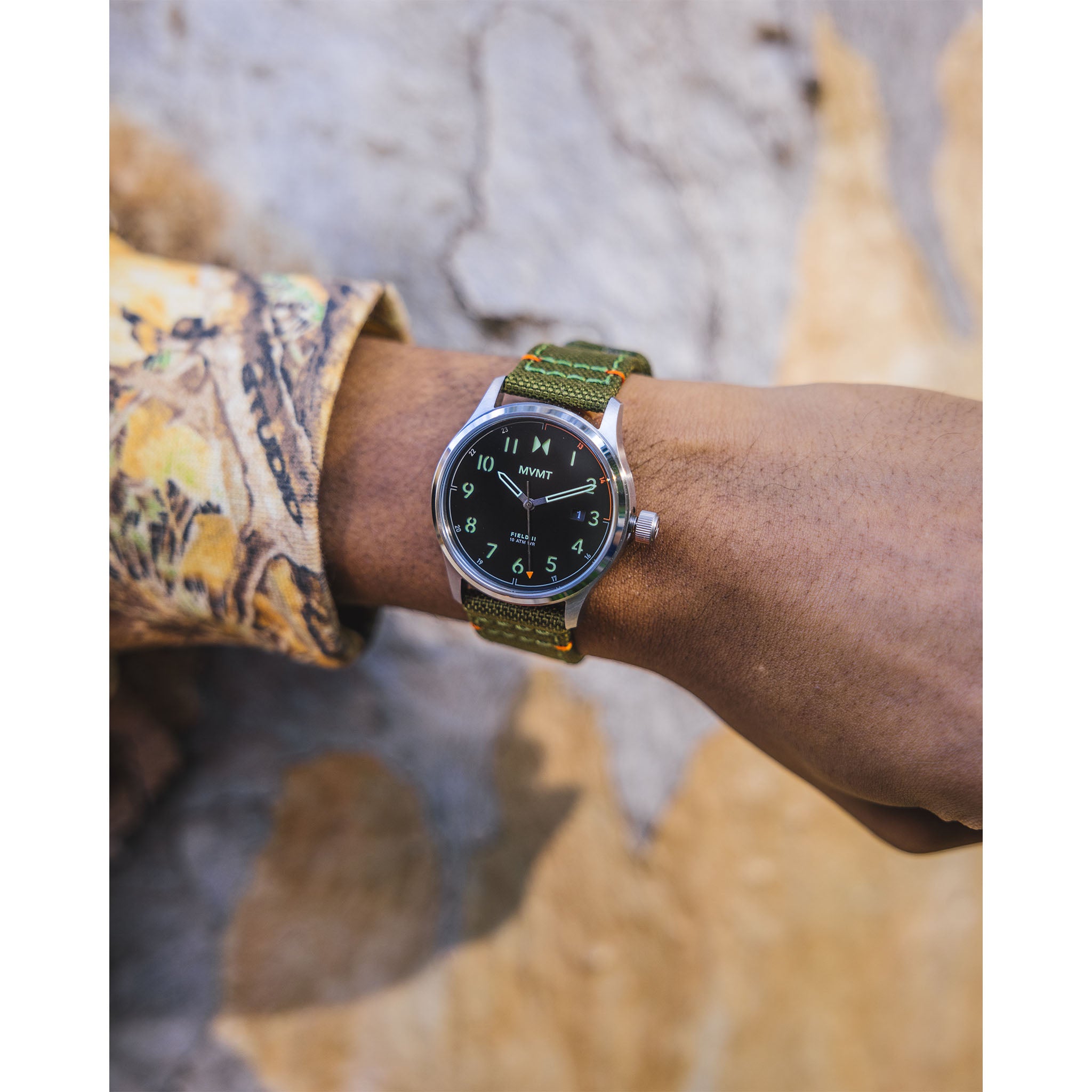 MVMT Green Nylon Black Dial Men's Watch - 28000364D