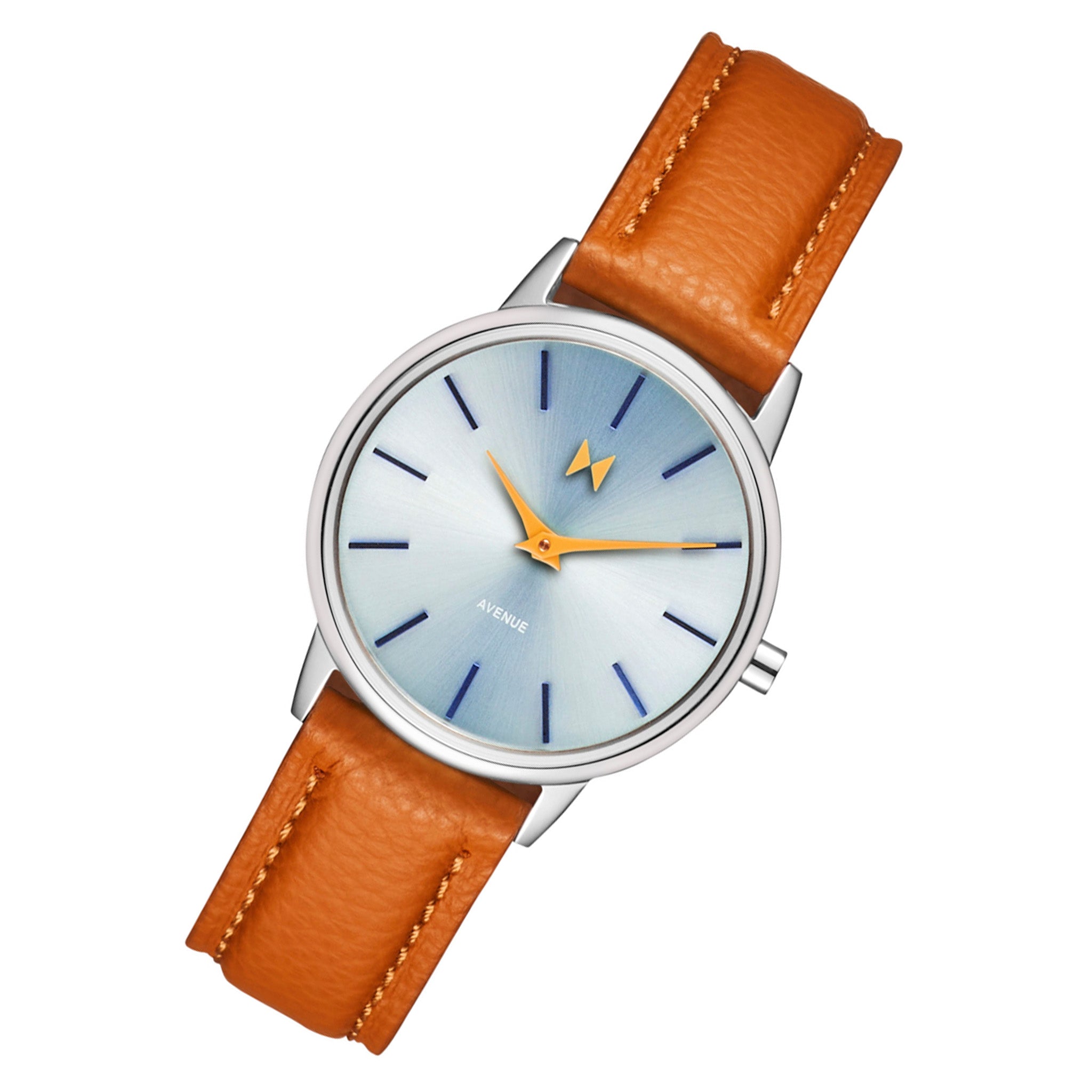 MVMT Tan Leather Light Blue Dial Women's Watch - 28000375D