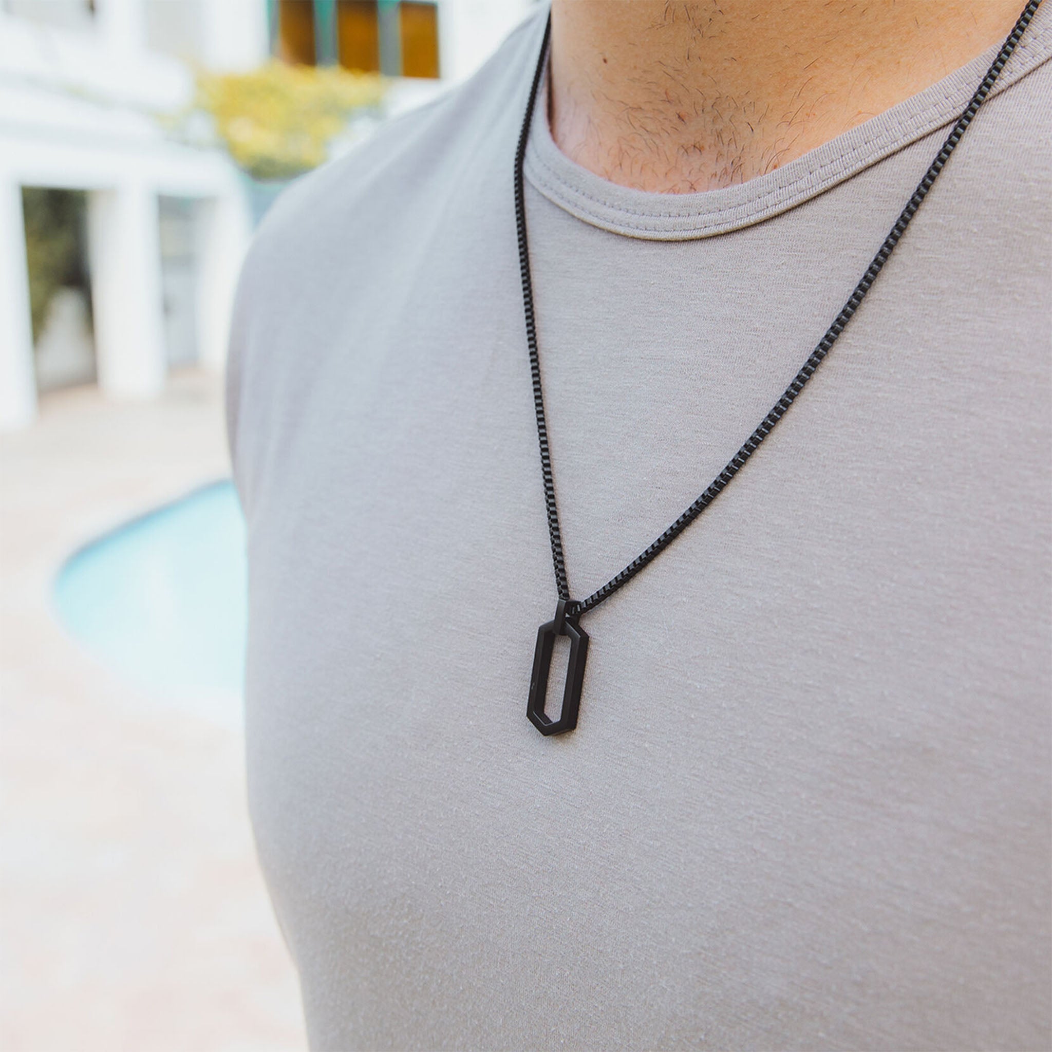 MVMT Jewellery Matte Black Steel Men's Necklace - 28200035