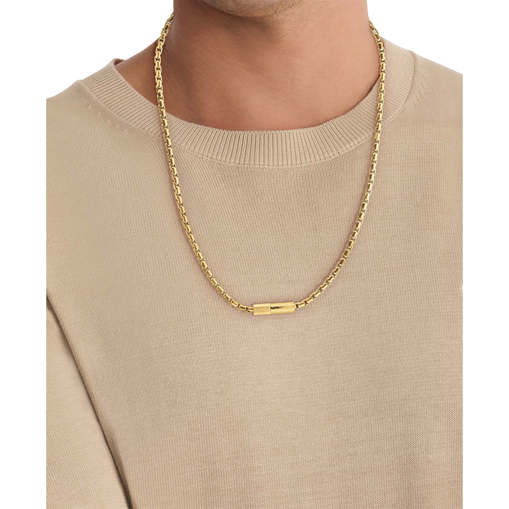 Calvin Klein Jewellery Gold Steel Men's Chain Necklace - 35100093