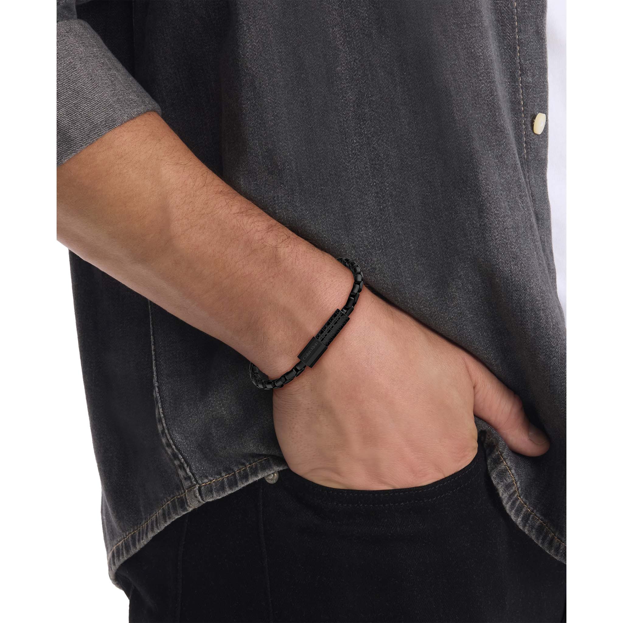Calvin Klein Jewellery Black Steel Men's Chain Bracelet - 35100096
