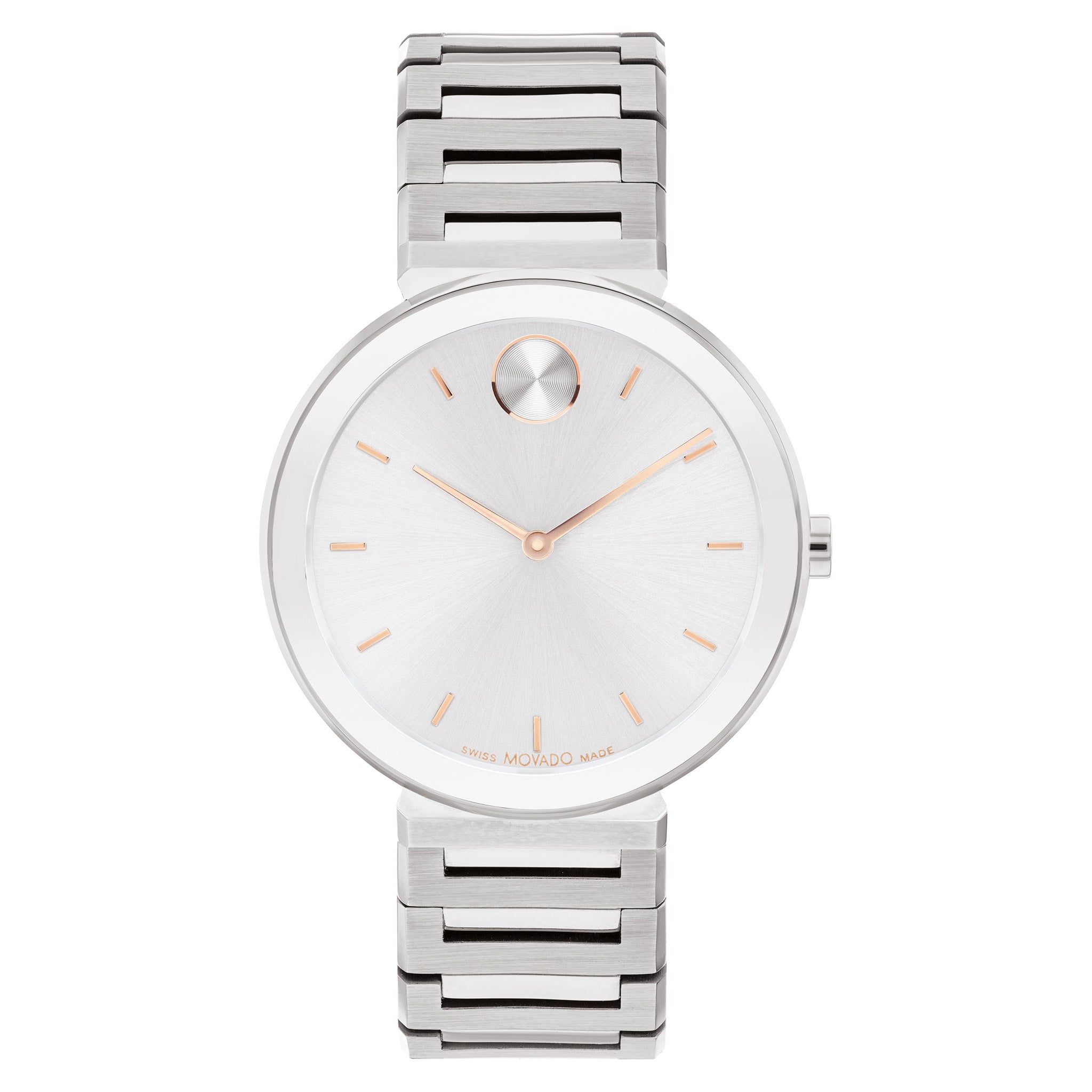 Movado Bold Stainless Steel Silver Dial Swiss Women's Watch - 3601090