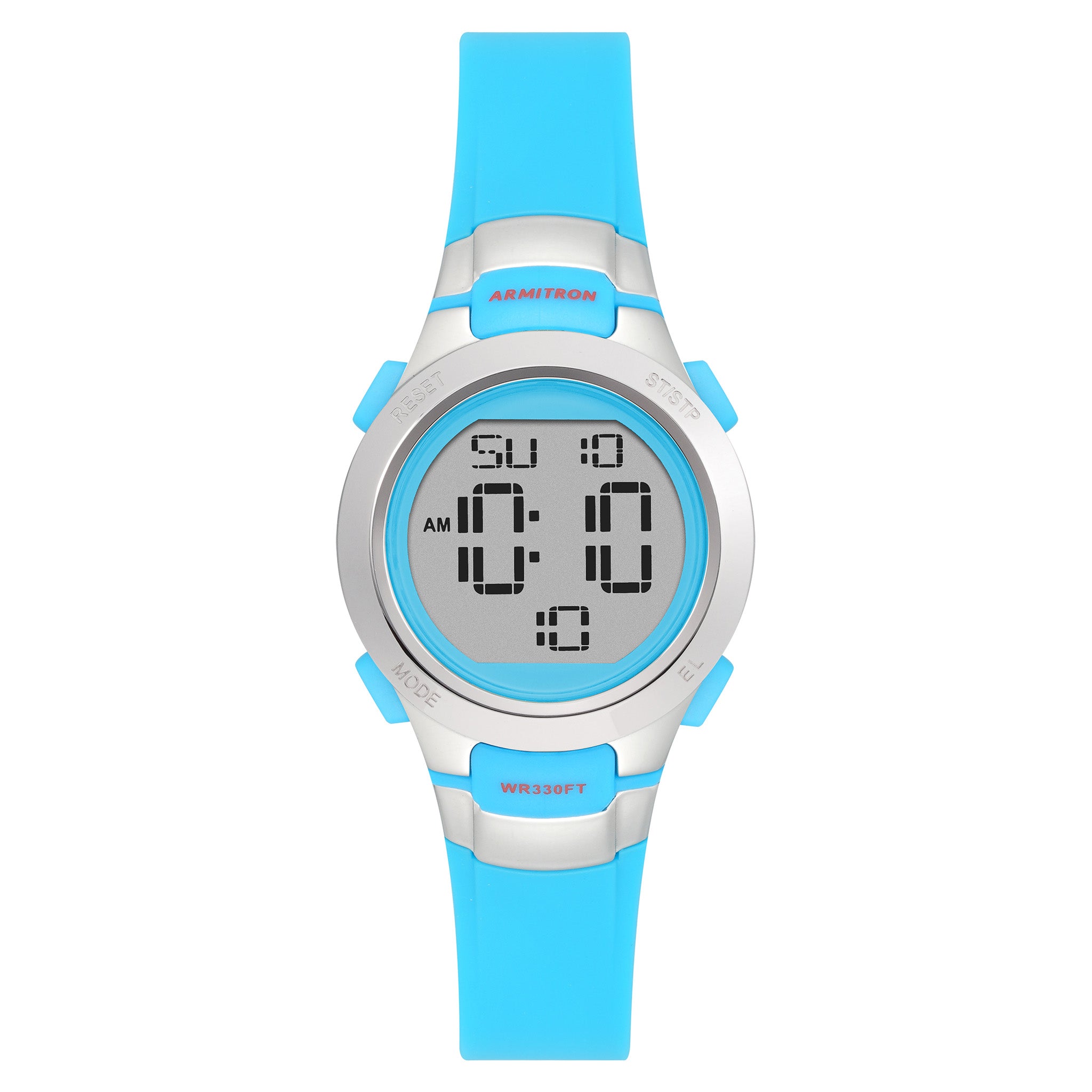Armitron Plastic Neon Blue Dial Plastic Ladies Watch - 457012NBL