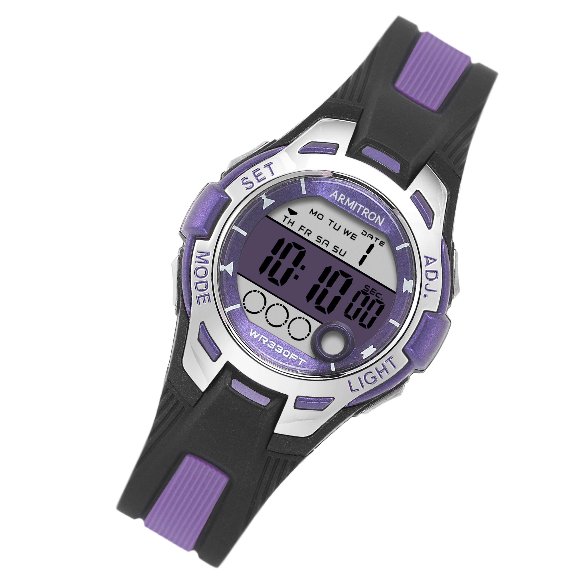 Armitron Black Purple Plastic Band Digital KIds Watch - 457030PUR