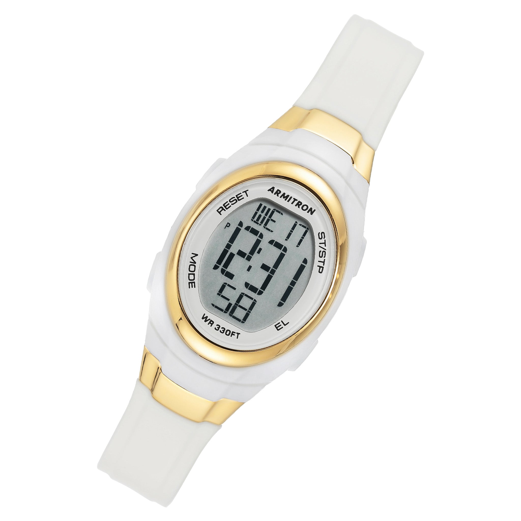 Armitron White Plastic Band Digital Kids Watch - 457034GLD