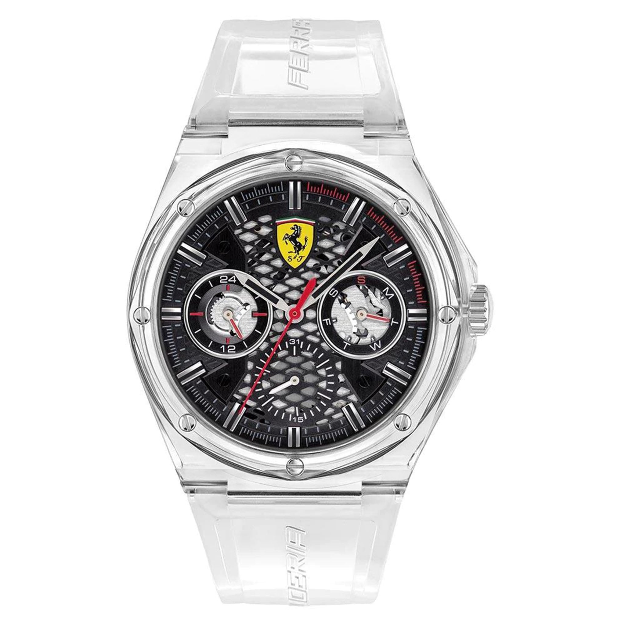 Scuderia Ferrari Aspire Clear Silicone Men's Multi-function Watch - 830789