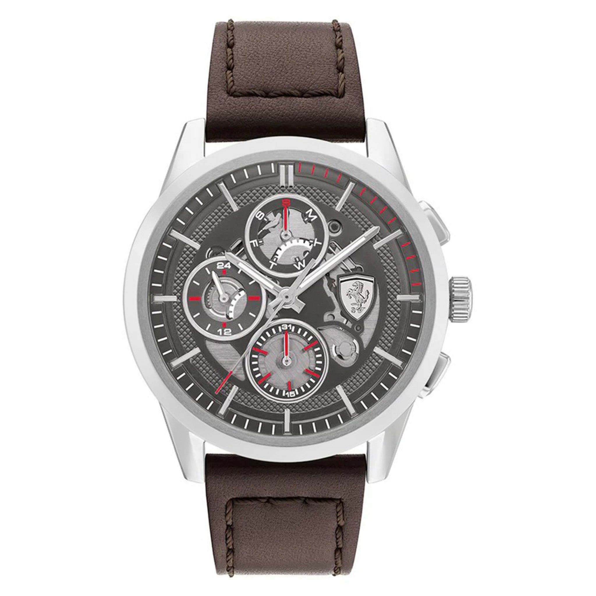 Scuderia Ferrari Grand Tour Brown Leather Men's Multi-function Watch - 830830