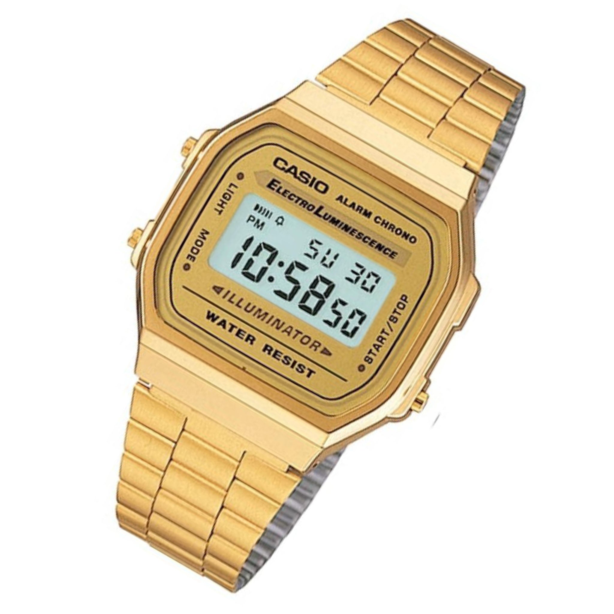 Casio Retro Gold Steel Digital Dial Unisex Watch - A168WG-9W