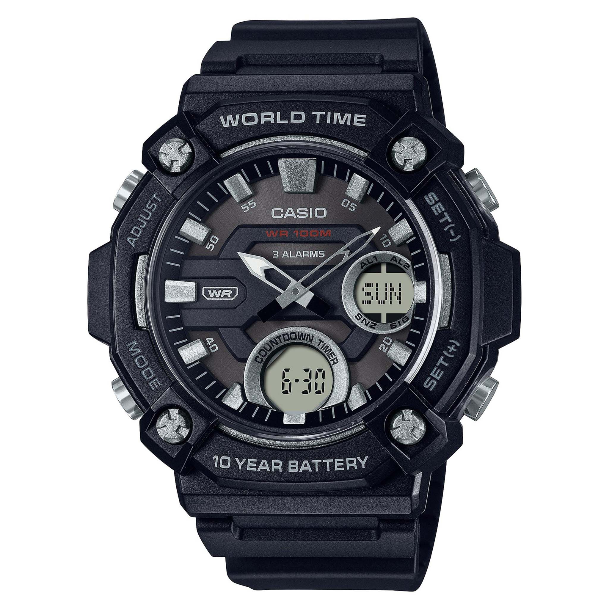 Casio Black Resin Digital-Analogue Multi-Function Men's Watch - AEQ120W-1A