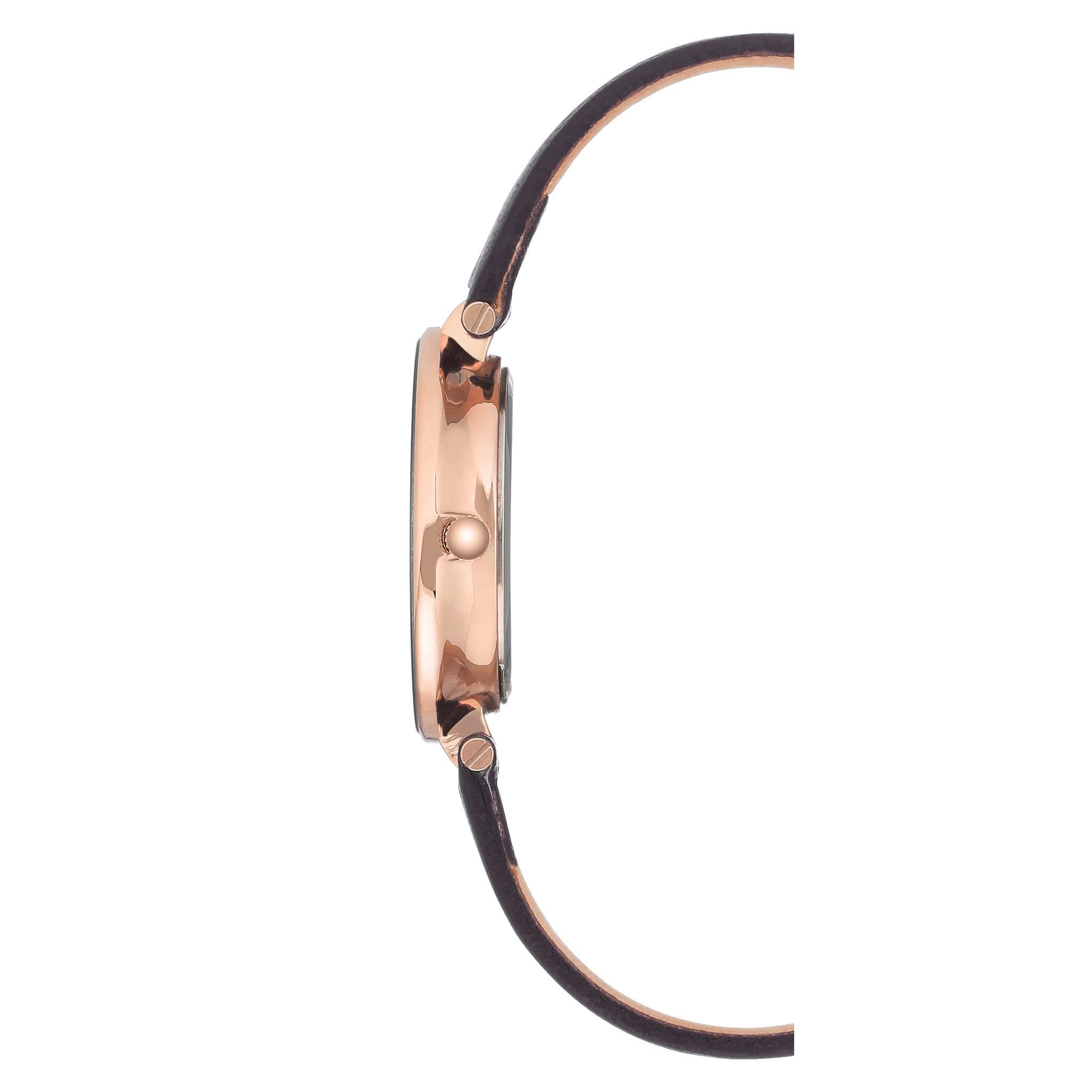 Anne Klein Leather Dark Plum Dial Women's Watch - AK3272RGPL