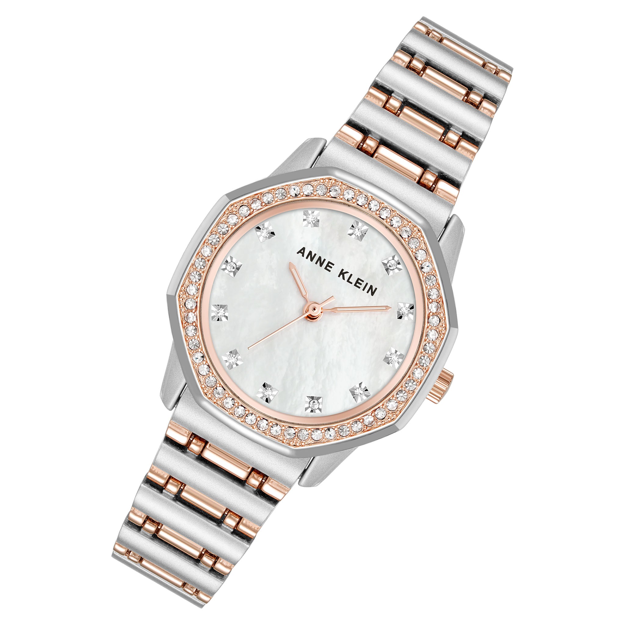 Anne Klein Two-Tone Band White MOP Dial Women's Watch - AK5029MPRT