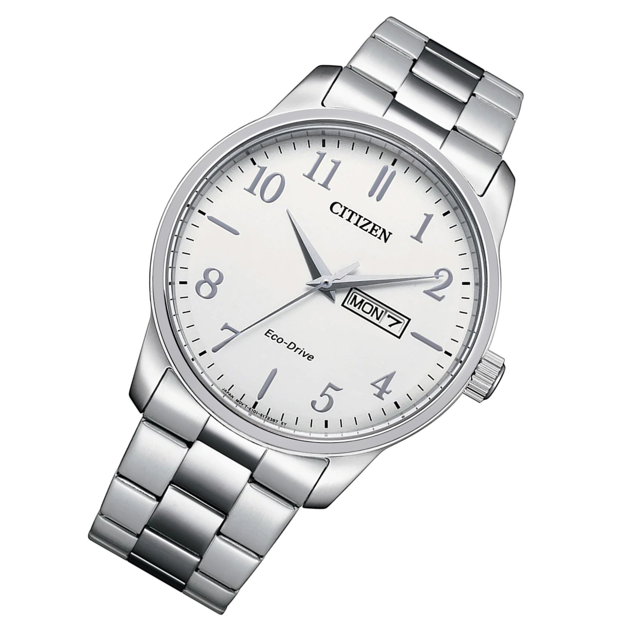 Citizen Silver Steel White Dial Solar Men's Watch - BM8550-81A