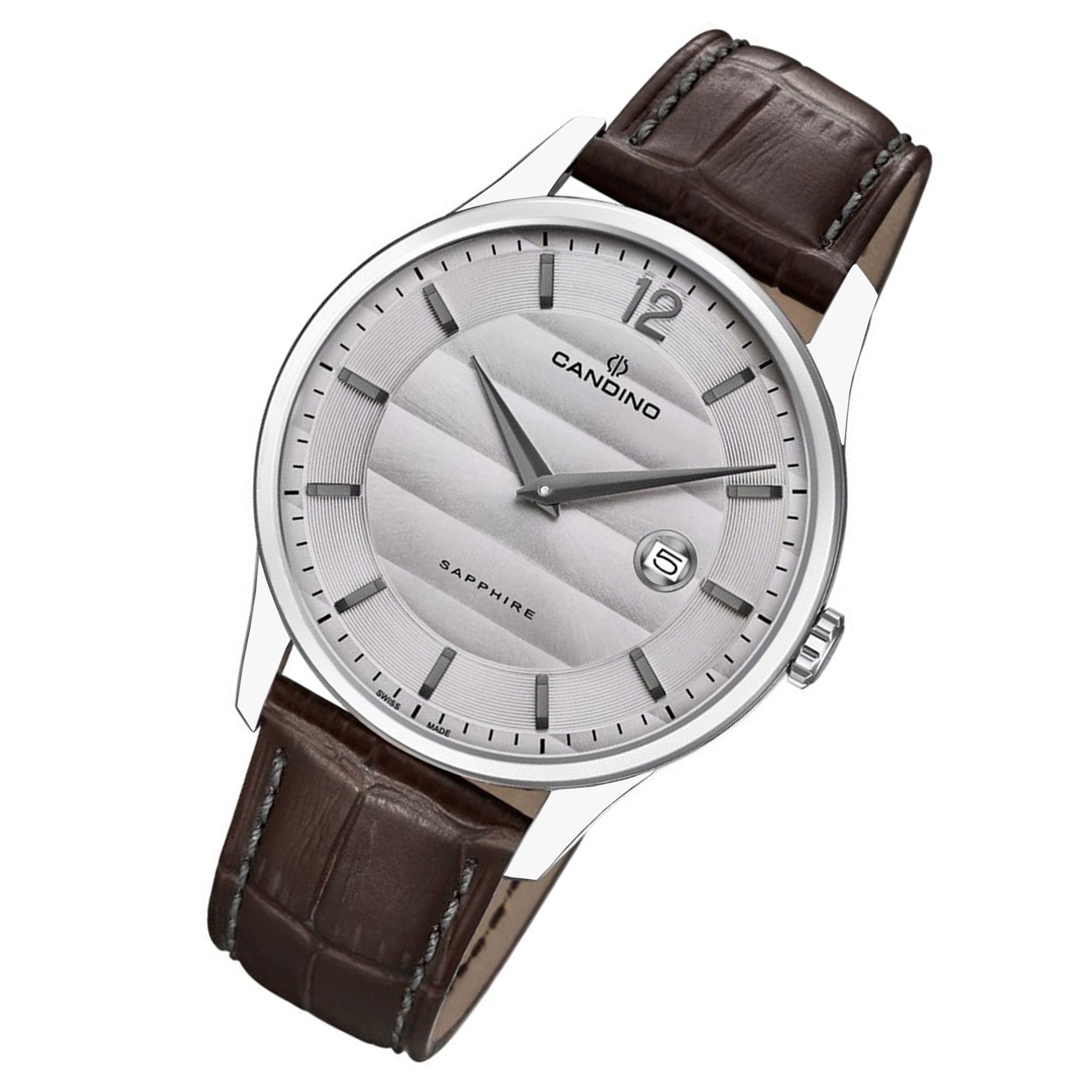 Candino Brown Leather Beige Dial Men's Swiss Made Watch - C4638/2