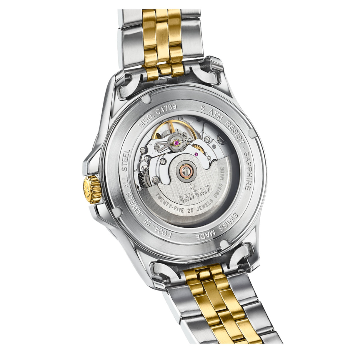 Candino Two-Tone Steel Silver Dial Men's Automatic Swiss Made Watch - C4769/1