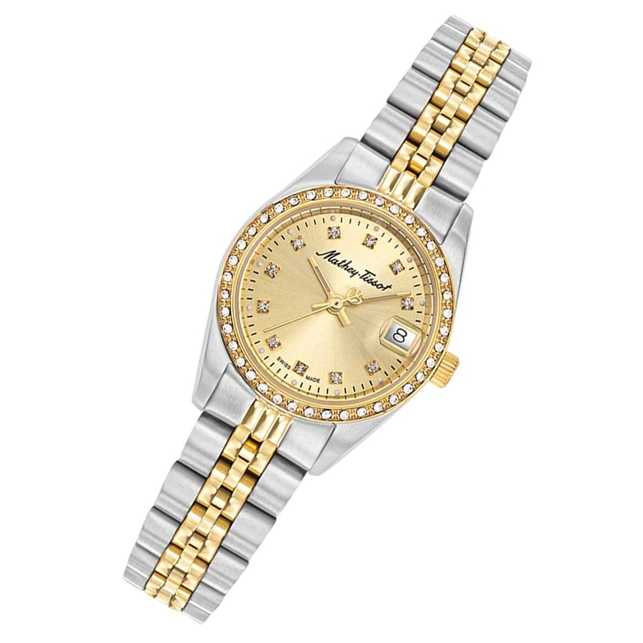 Mathey-Tissot Mathy IV Stones 26 mm Two-Tone Steel Swiss Made Women's Watch - D709BDQI