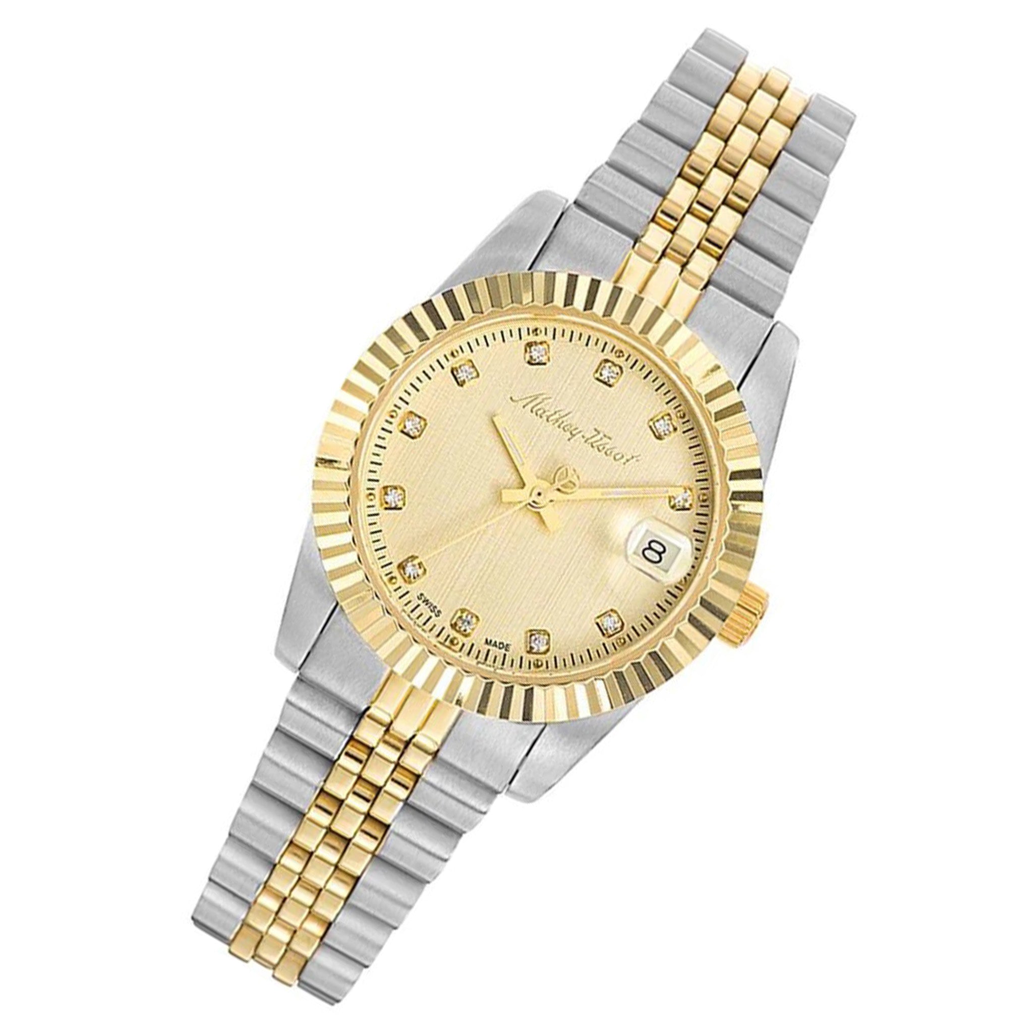Mathey-Tissot Mathy II Stainless Steel Yellow Dial Swiss Made Women's Watch - D710BDI