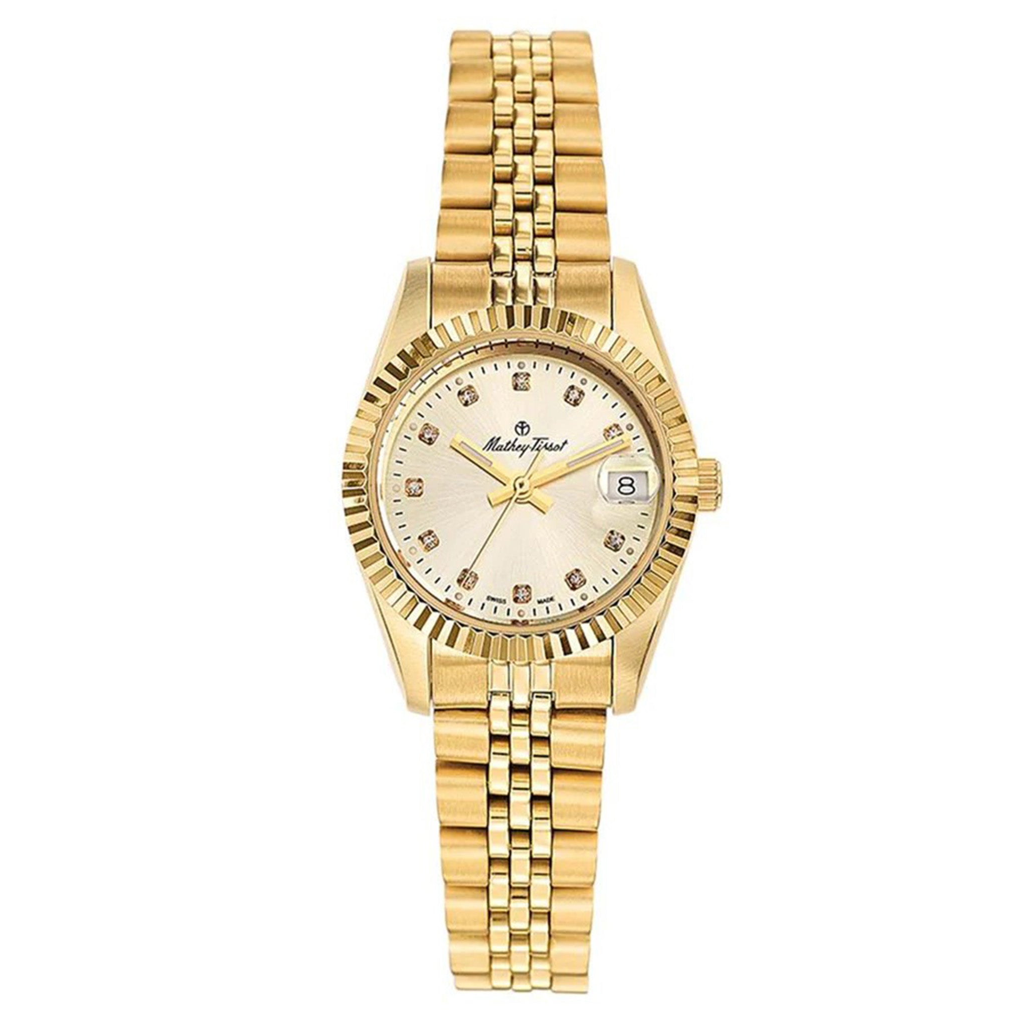 Mathey-Tissot Mathy II Stainless Steel Yellow Dial Swiss Made Women's Watch - D710PDI