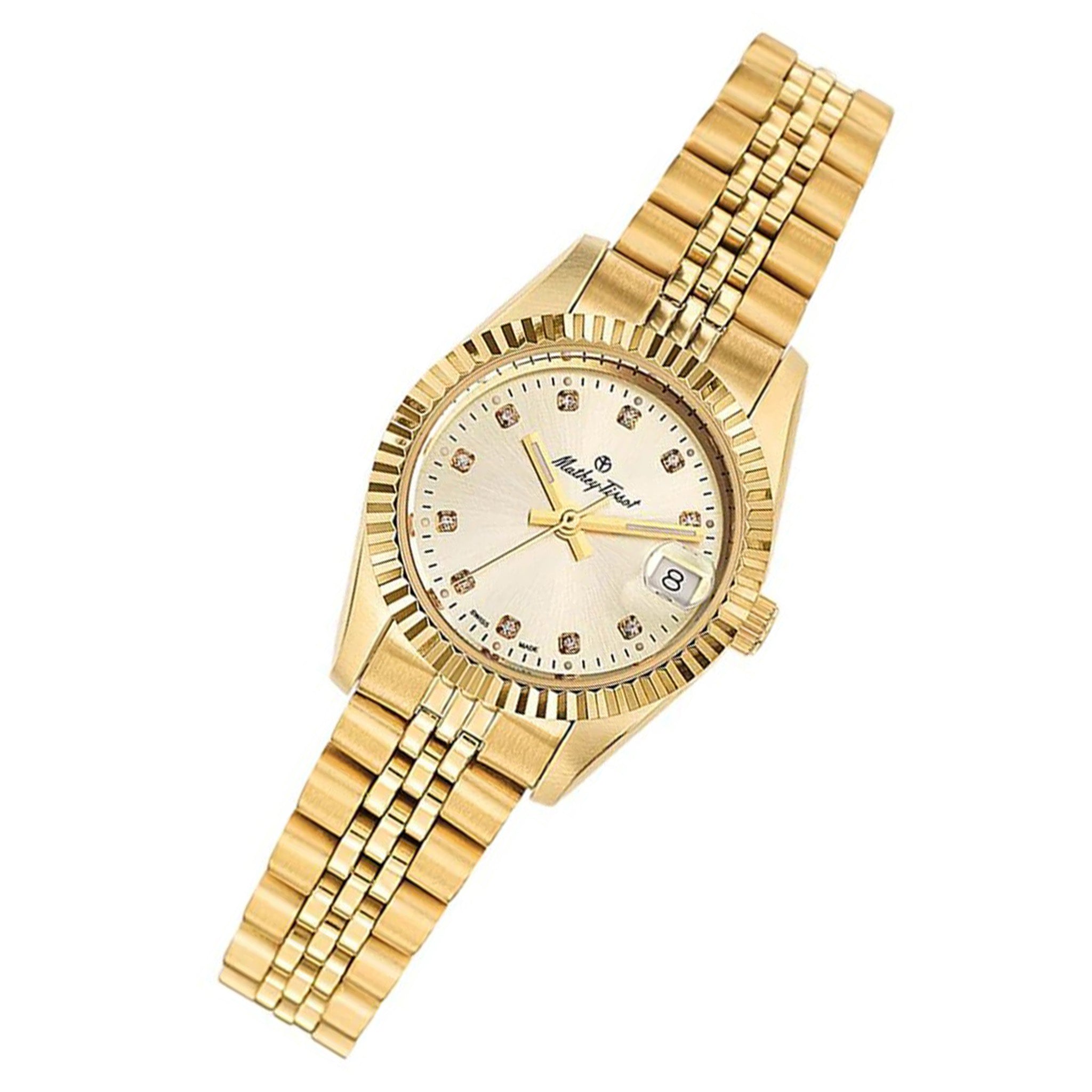 Mathey-Tissot Mathy II Stainless Steel Yellow Dial Swiss Made Women's Watch - D710PDI