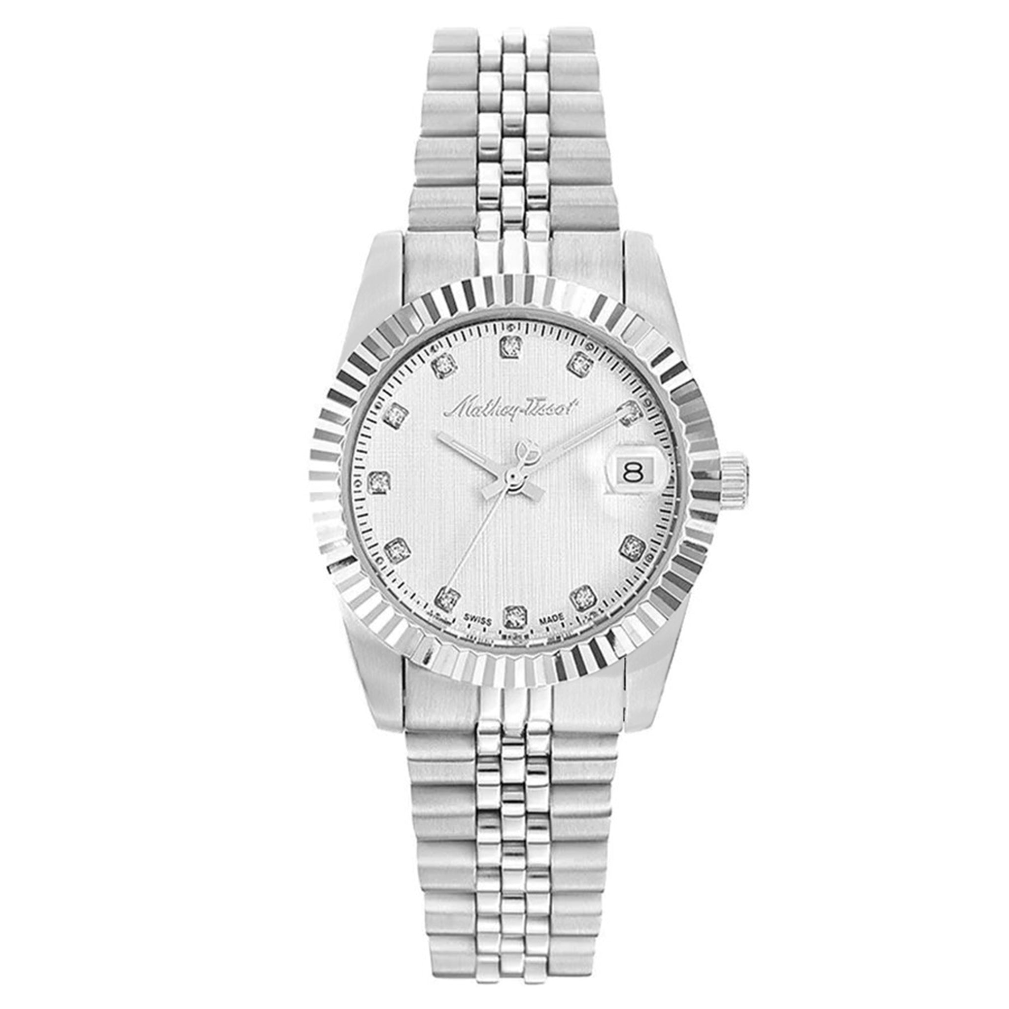 Mathey-Tissot Mathy III Stainless Steel White Dial Swiss Made Women's Watch - D810AI