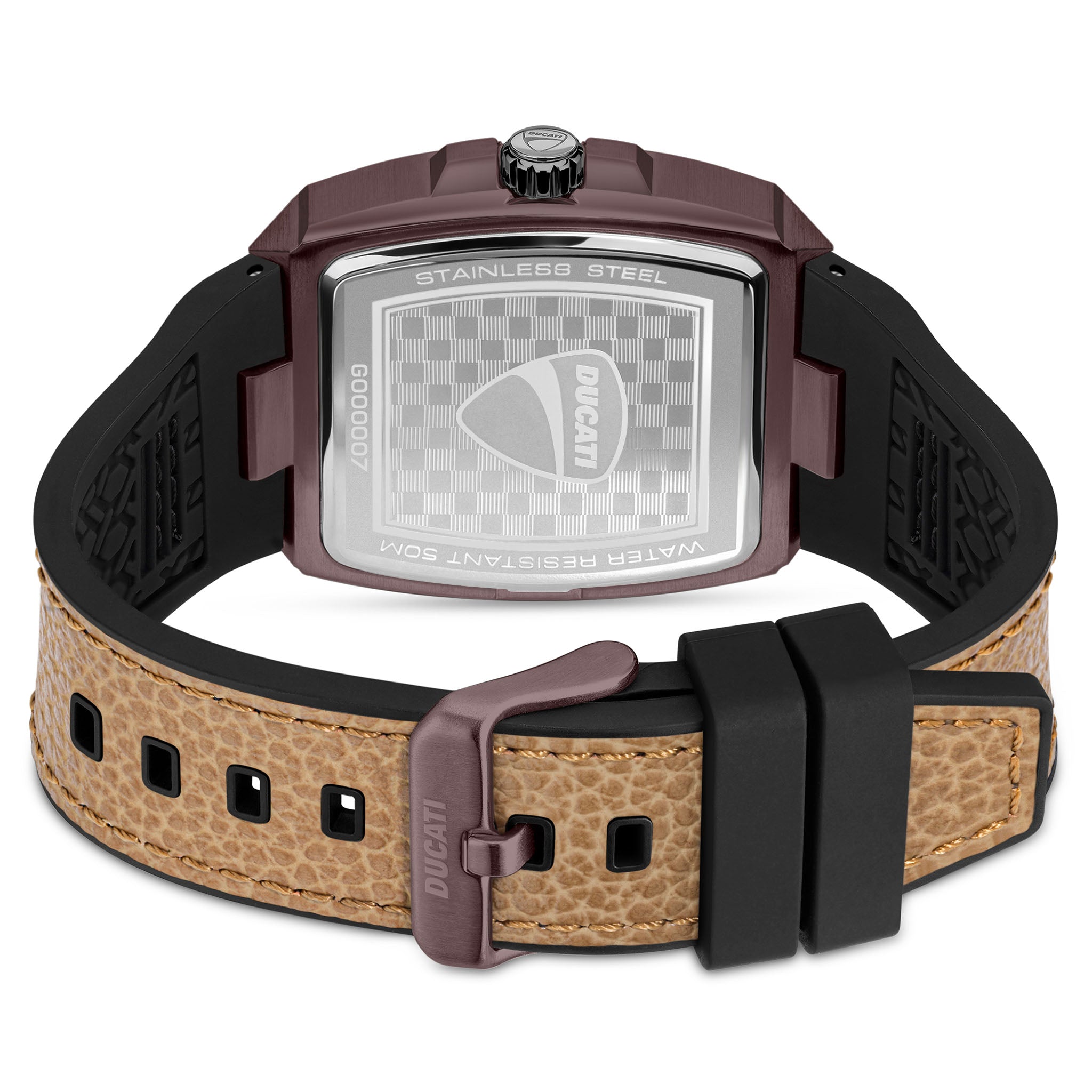 Ducati Brown Leather Multi-Colour Dial Men's Watch - DTWGB0000702