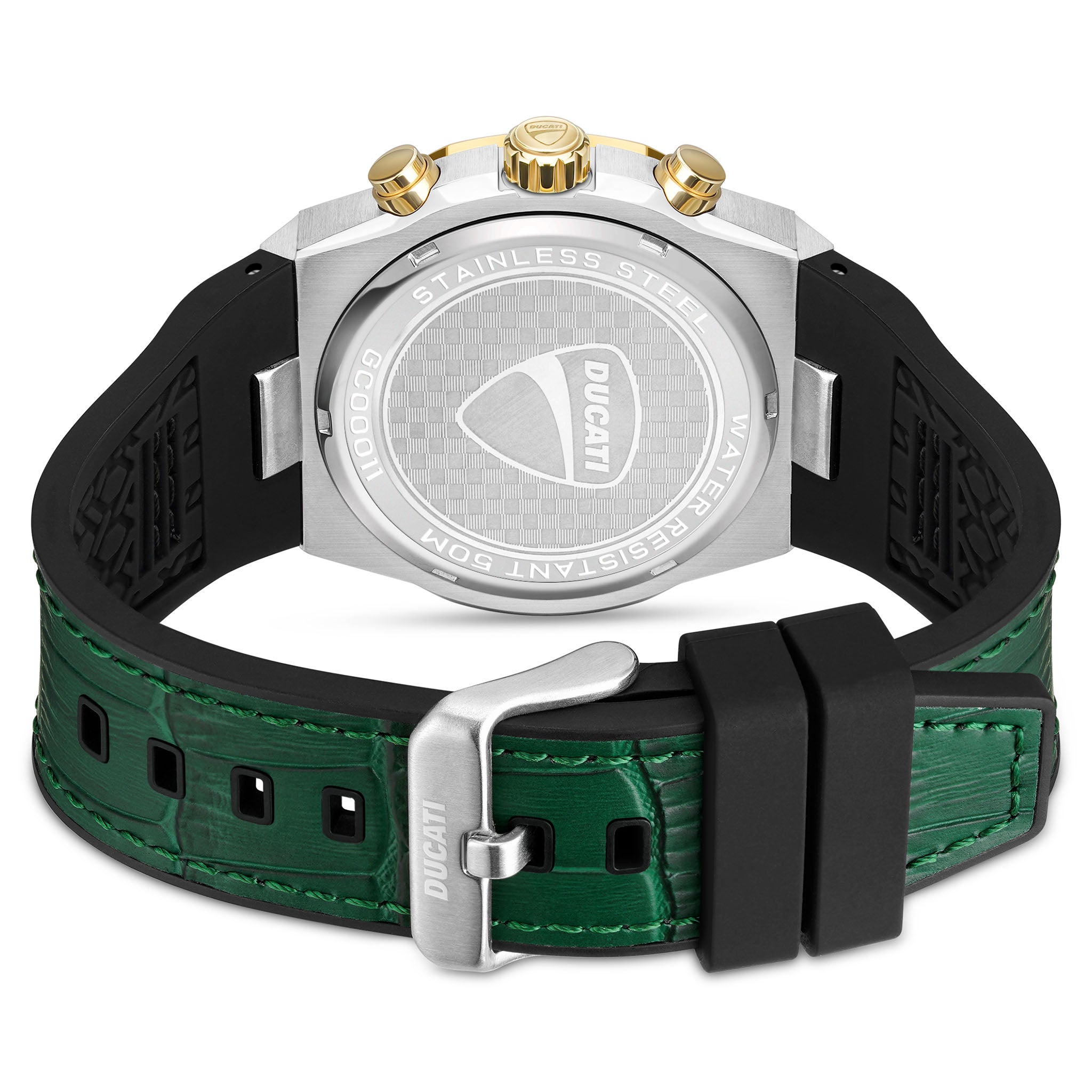 Ducati Green Leather Multi-Colour Dial Chronograph Men's Watch - DTWGC0001101