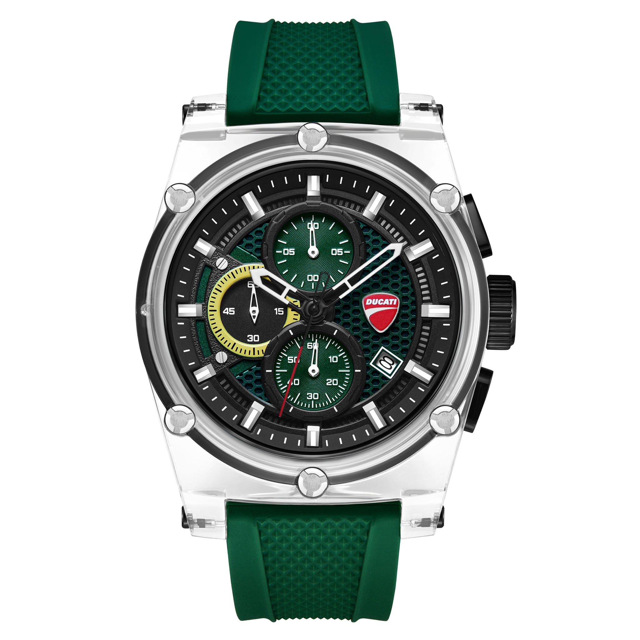 Ducati Transparent Green Dial Silicone Men's Watch - DTWGO0001603