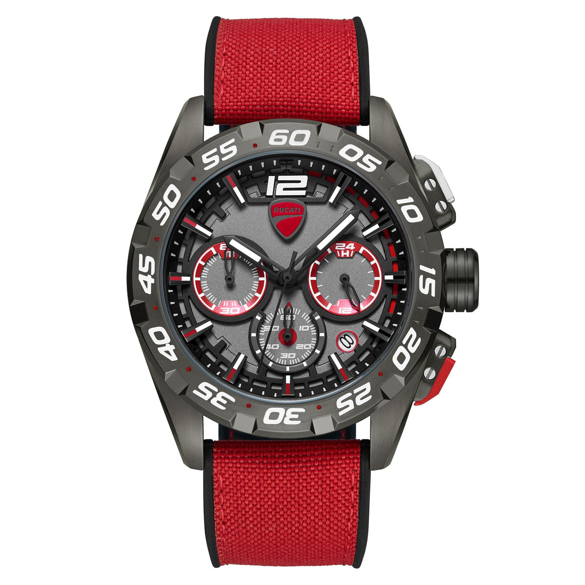 Ducati Ion Gun Red Dial Silicone Nylon Men's Watch - DTWGO0001804