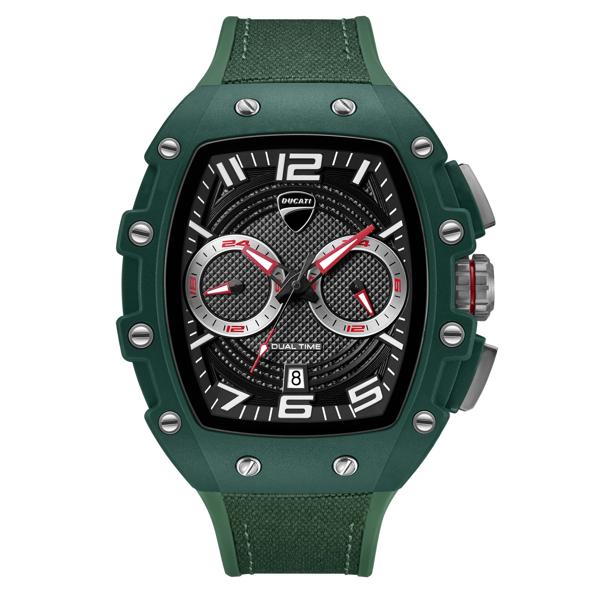Ducati Green Black Grey Dial Silicone Nylon Men's Watch - DTWGO0001904