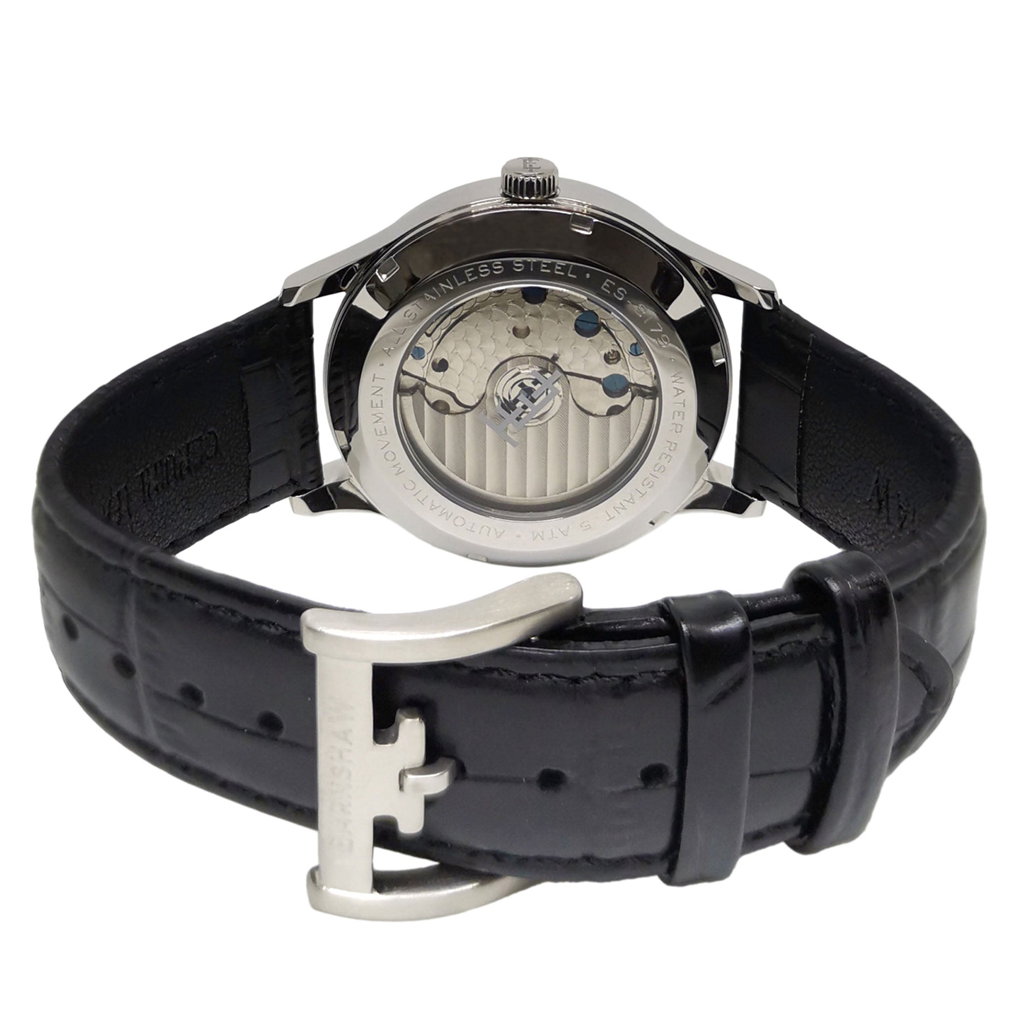 Earnshaw Leather White Dial Men's Automatic Watch - ES-8179-01