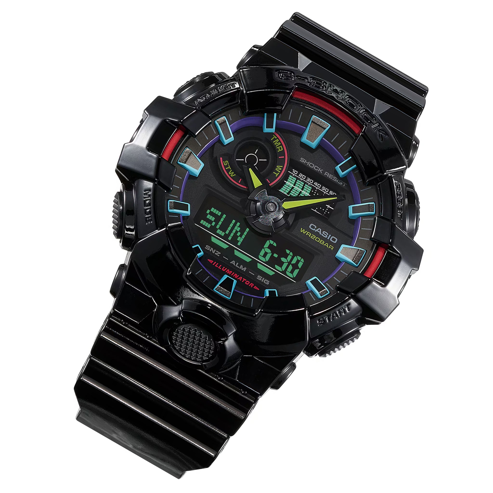 Casio G-SHOCK Black Resin Digital-Analogue Men's Watch - GA700RGB-1A