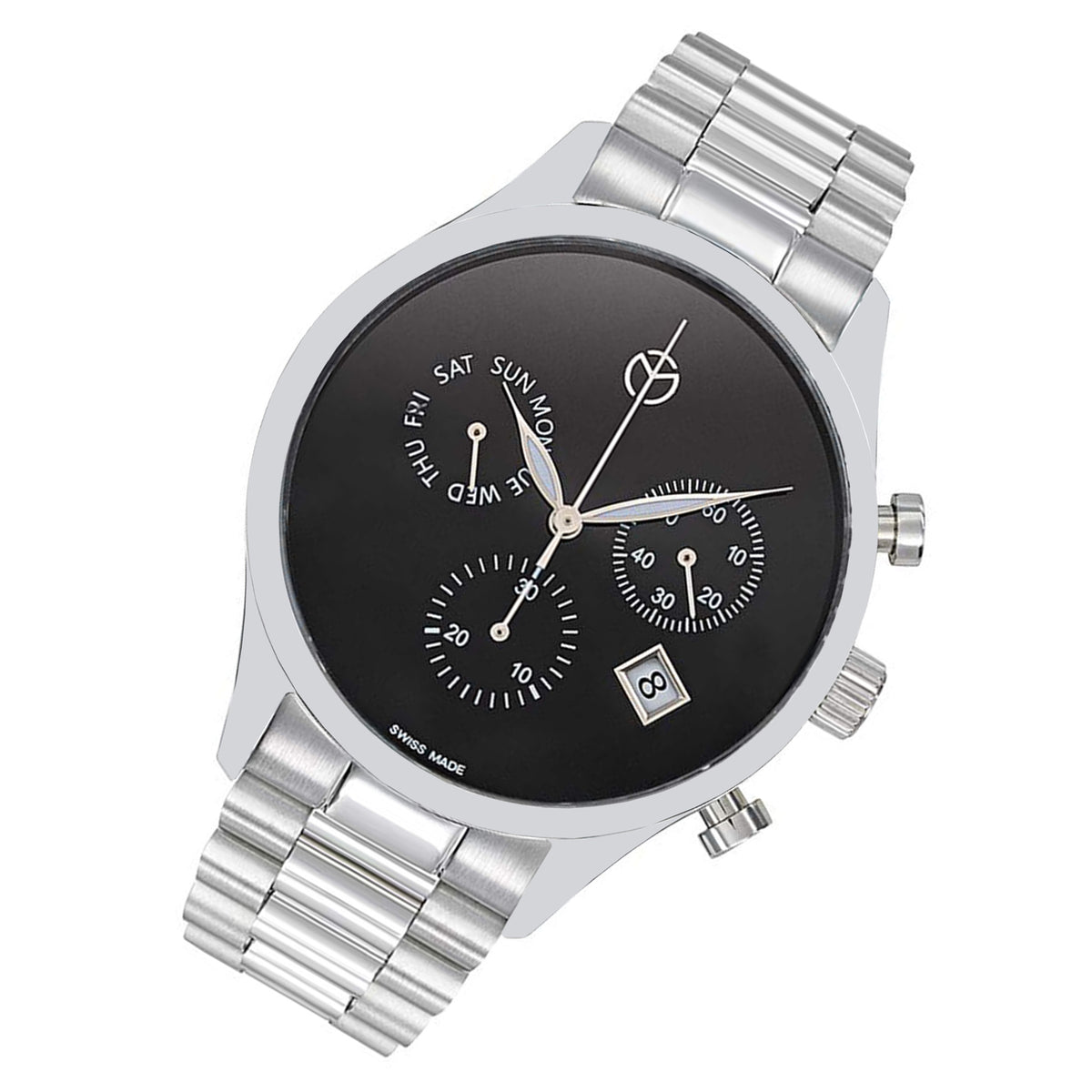 Mathey-Tissot Silver Steel Black Dial Chronograph Men's Watch - H411CHNM