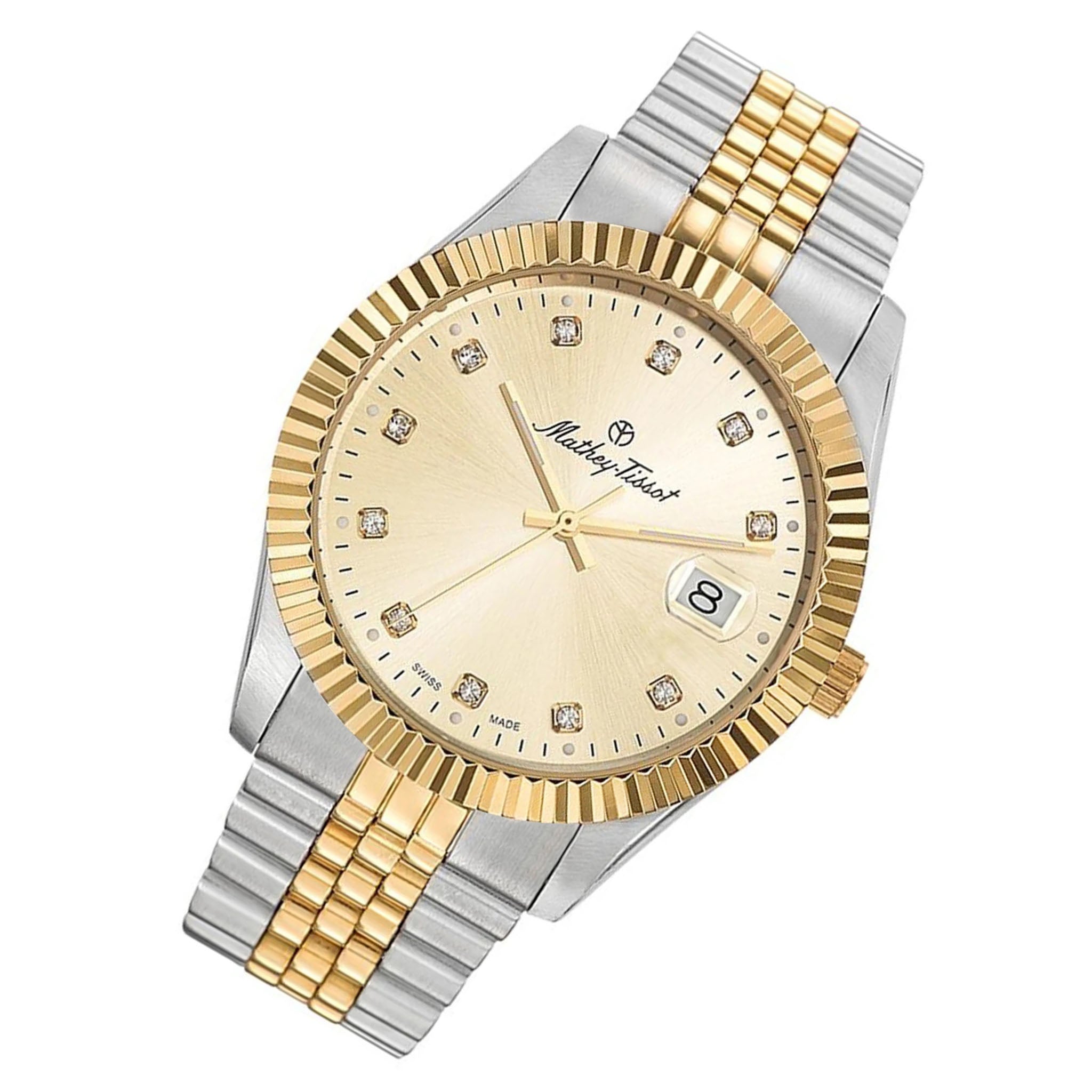 Mathey-Tissot Mathy II Stainless Steel Yellow Dial Swiss Made Men's Watch - H710BDI