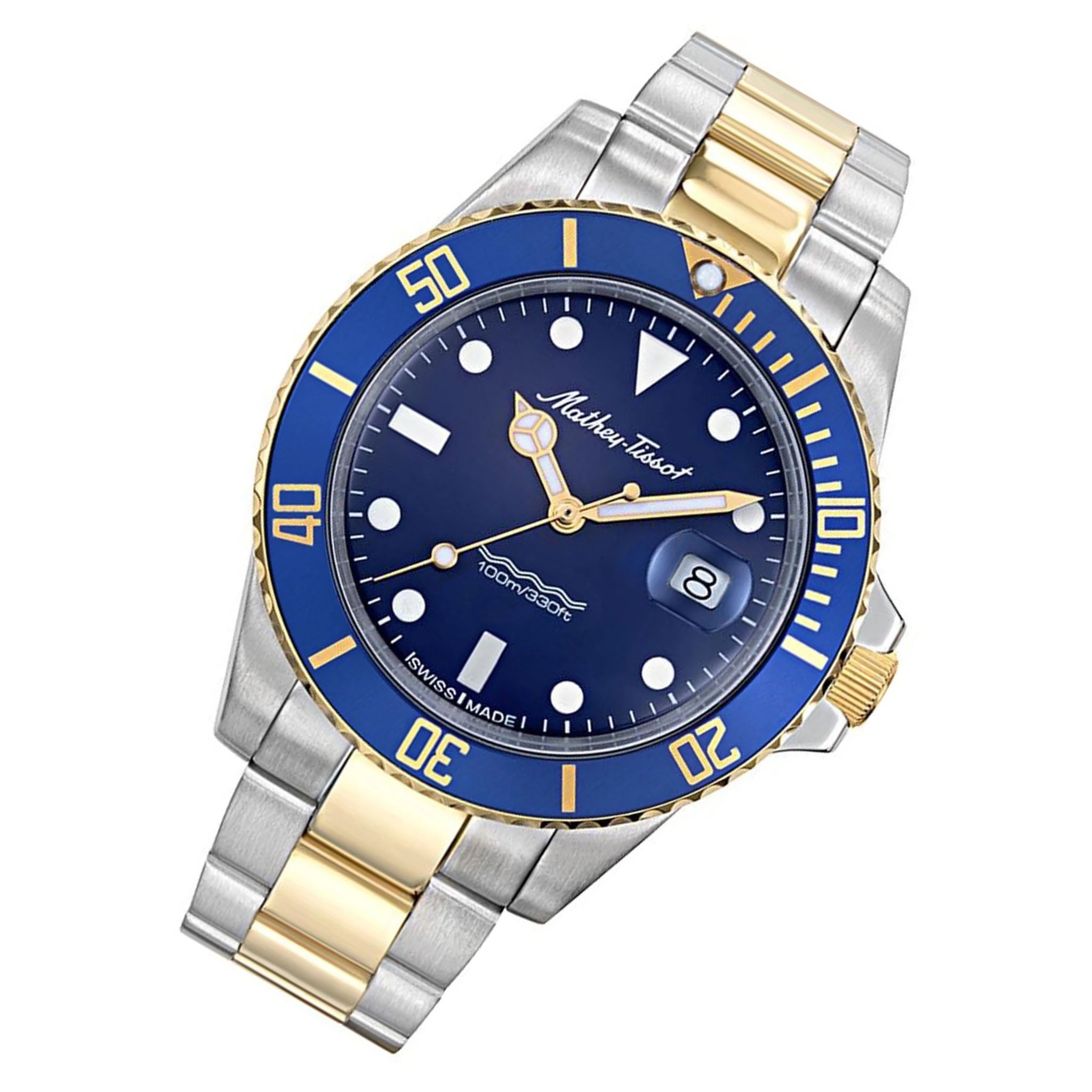 Mathey-Tissot Mathy Vintage Quartz Stainless Steel Blue Dial Swiss Made Men's Watch - H901BBU