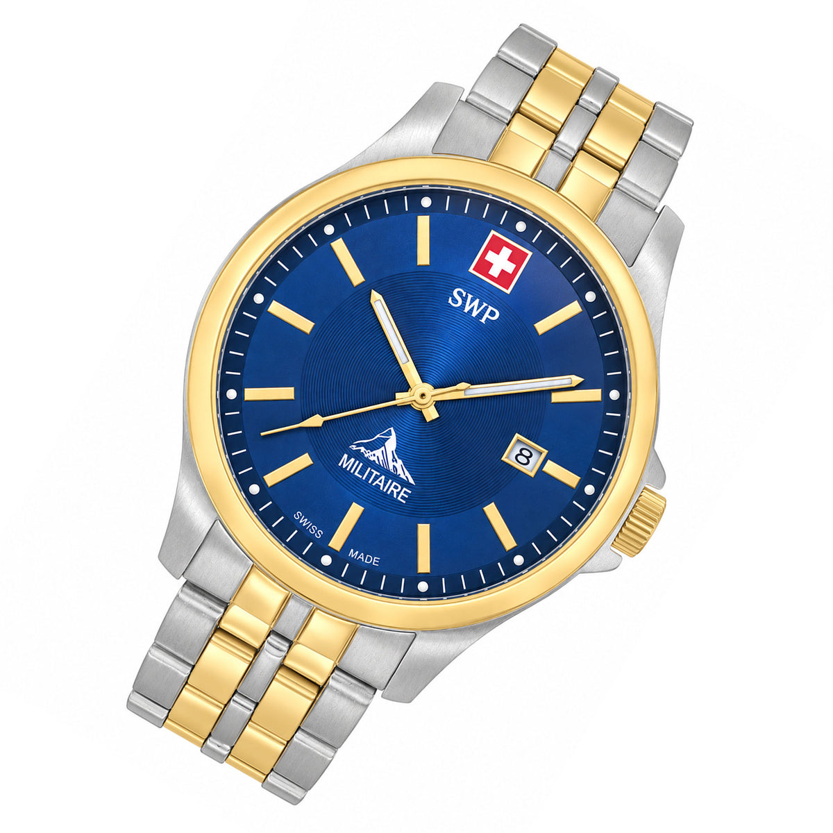 SWP Two-Tone Steel Blue Men's Swiss Made Watch - H984BBU