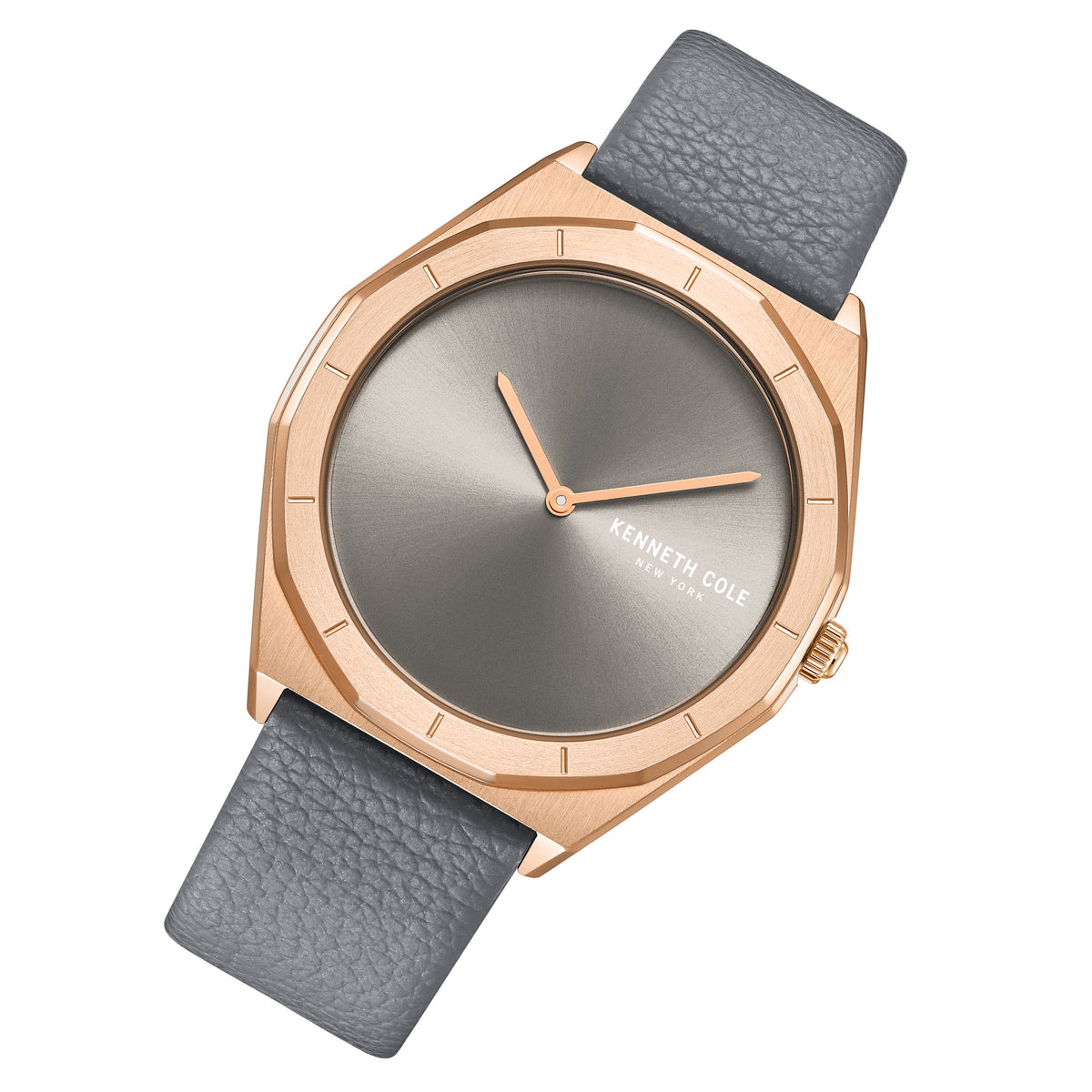 Kenneth Cole Leather Grey Dial Men's Watch - KCWGA2234103