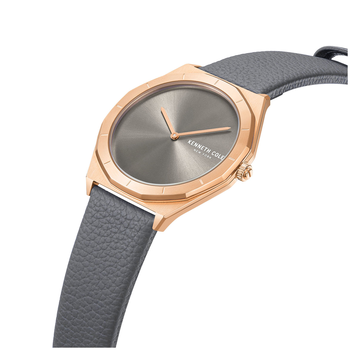 Kenneth Cole Leather Grey Dial Men's Watch - KCWGA2234103