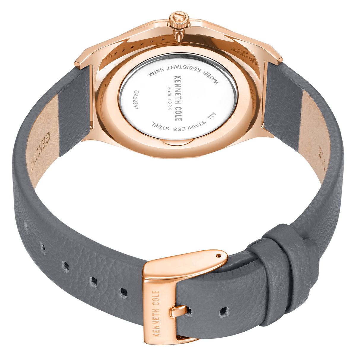 Kenneth Cole Leather Grey Dial Men's Watch - KCWGA2234103