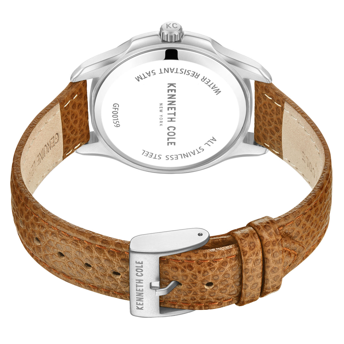 Kenneth Cole Brown Leather Green Dial Multi-function Men's Watch - KCWGF0015902