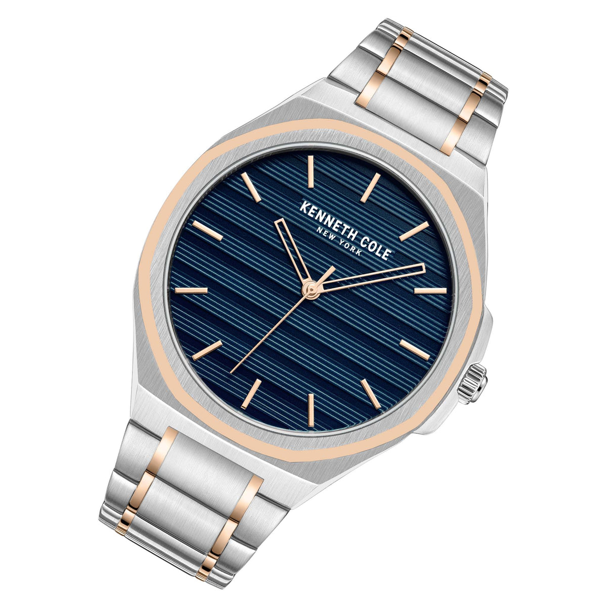 Kenneth Cole Silver Steel Blue Dark Dial Men's Watch - KCWGG0034506