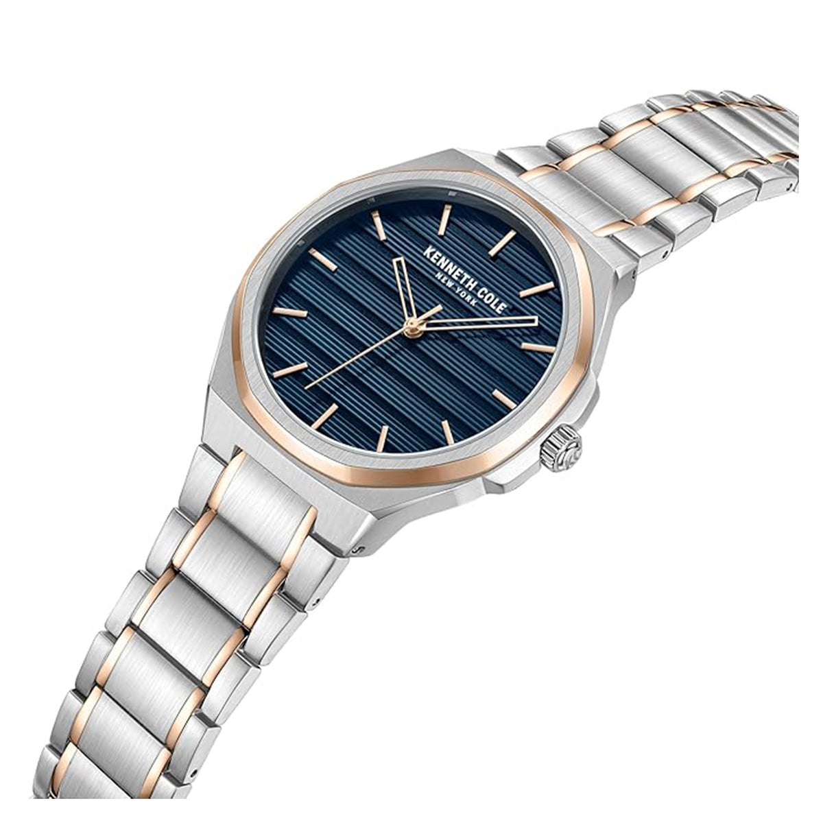 Kenneth Cole Silver Steel Blue Dark Dial Men's Watch - KCWGG0034506