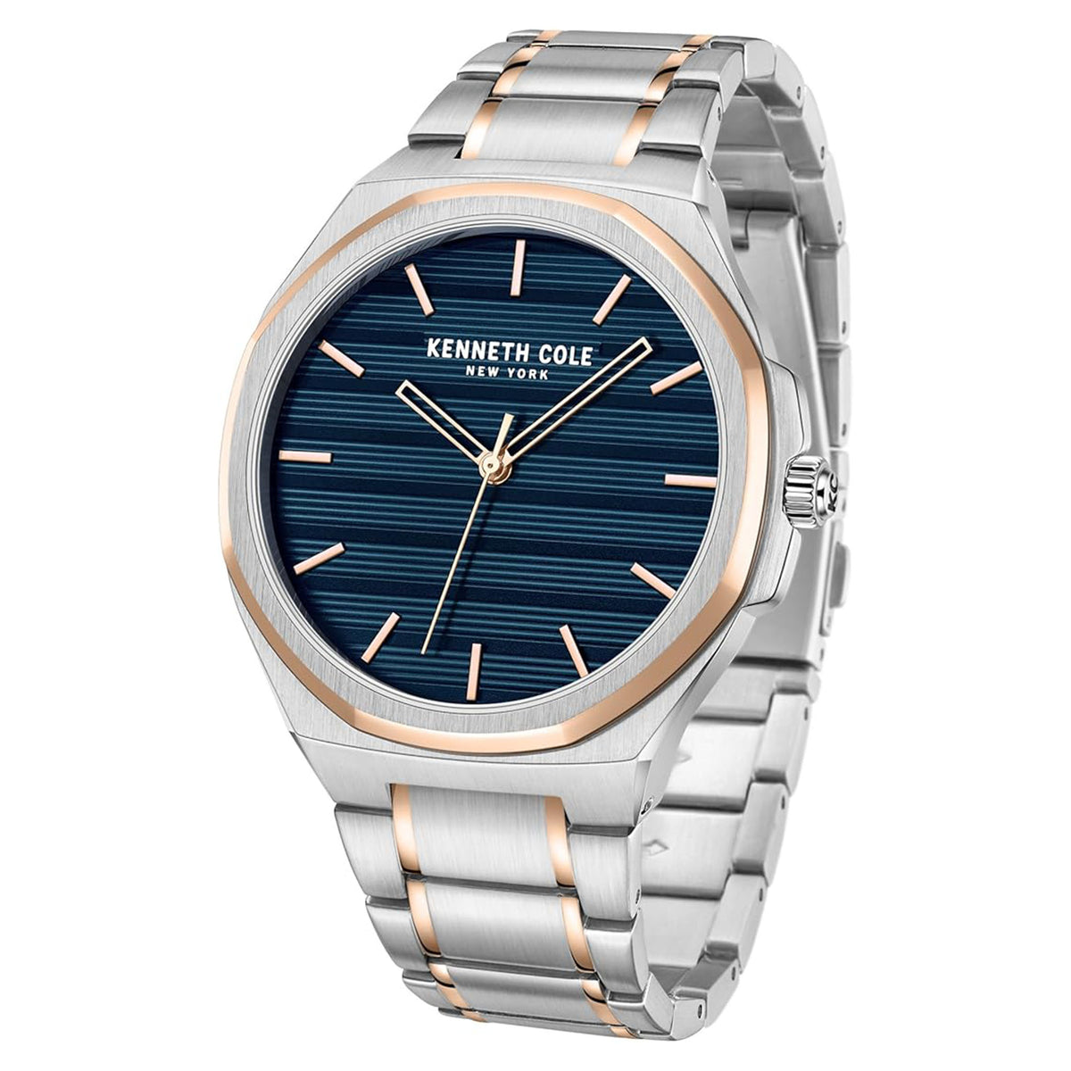 Kenneth Cole Silver Steel Blue Dark Dial Men's Watch - KCWGG0034506