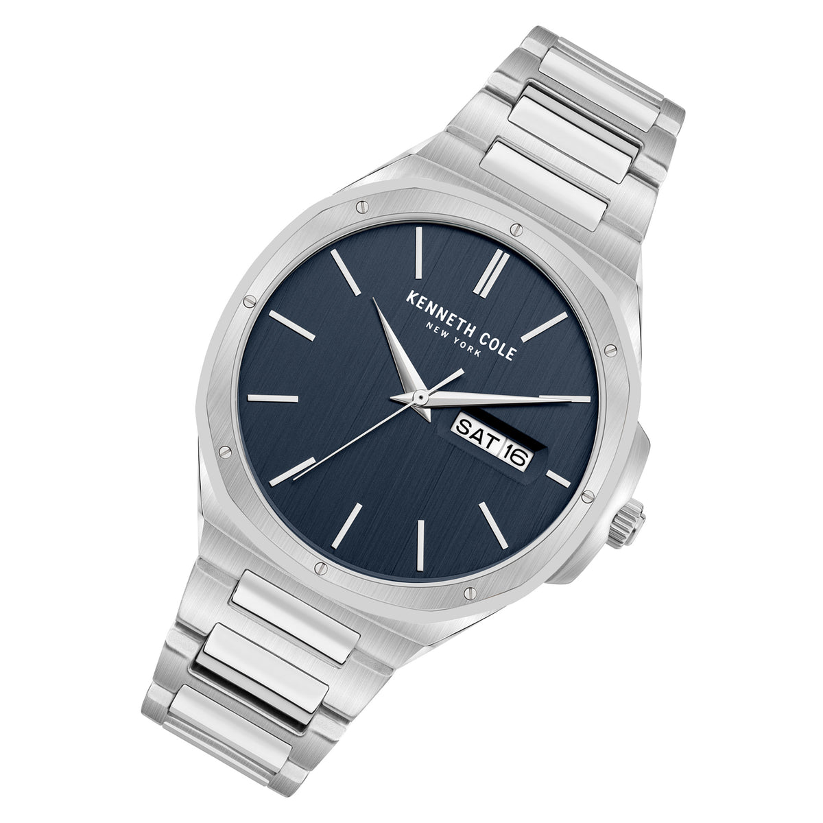 Kenneth Cole Silver Steel Blue Dial Men's Watch - KCWGH2104803