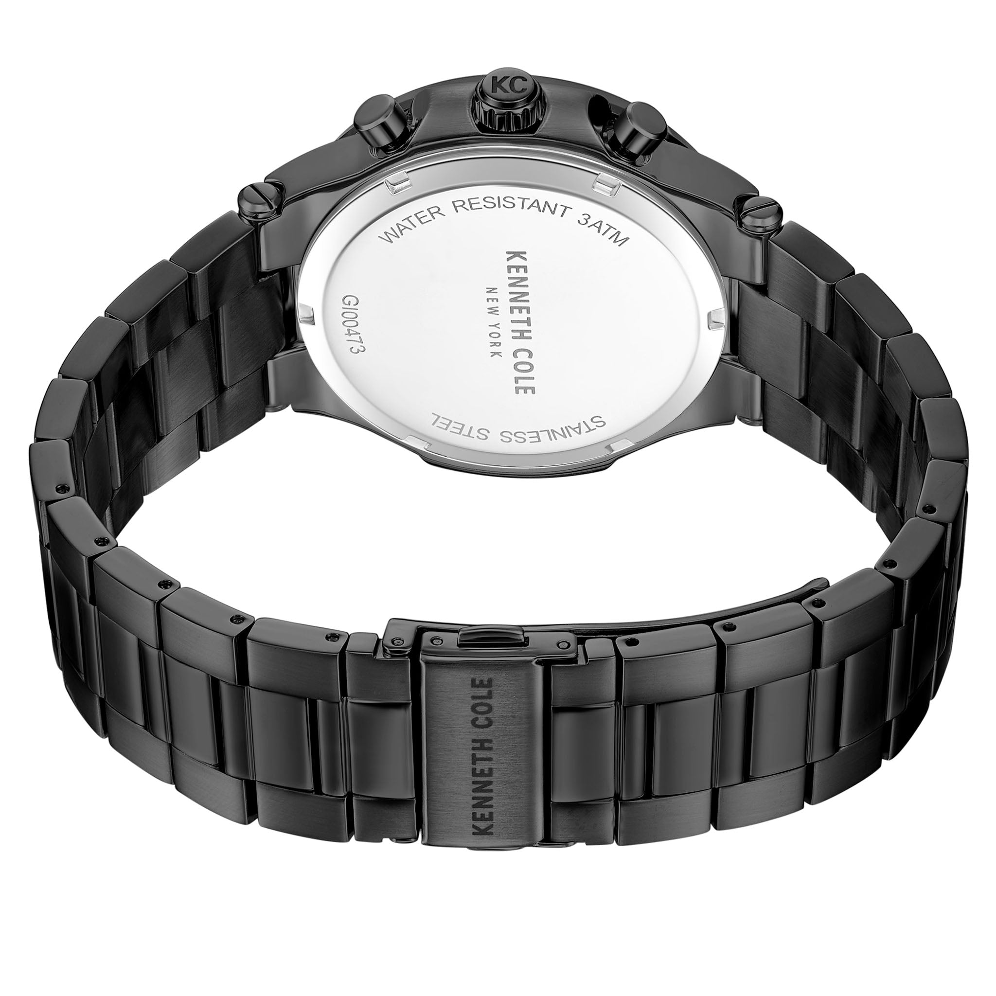 Kenneth Cole Stainless Steel Black Dial Chronograph Men's Watch - KCWGI0047303