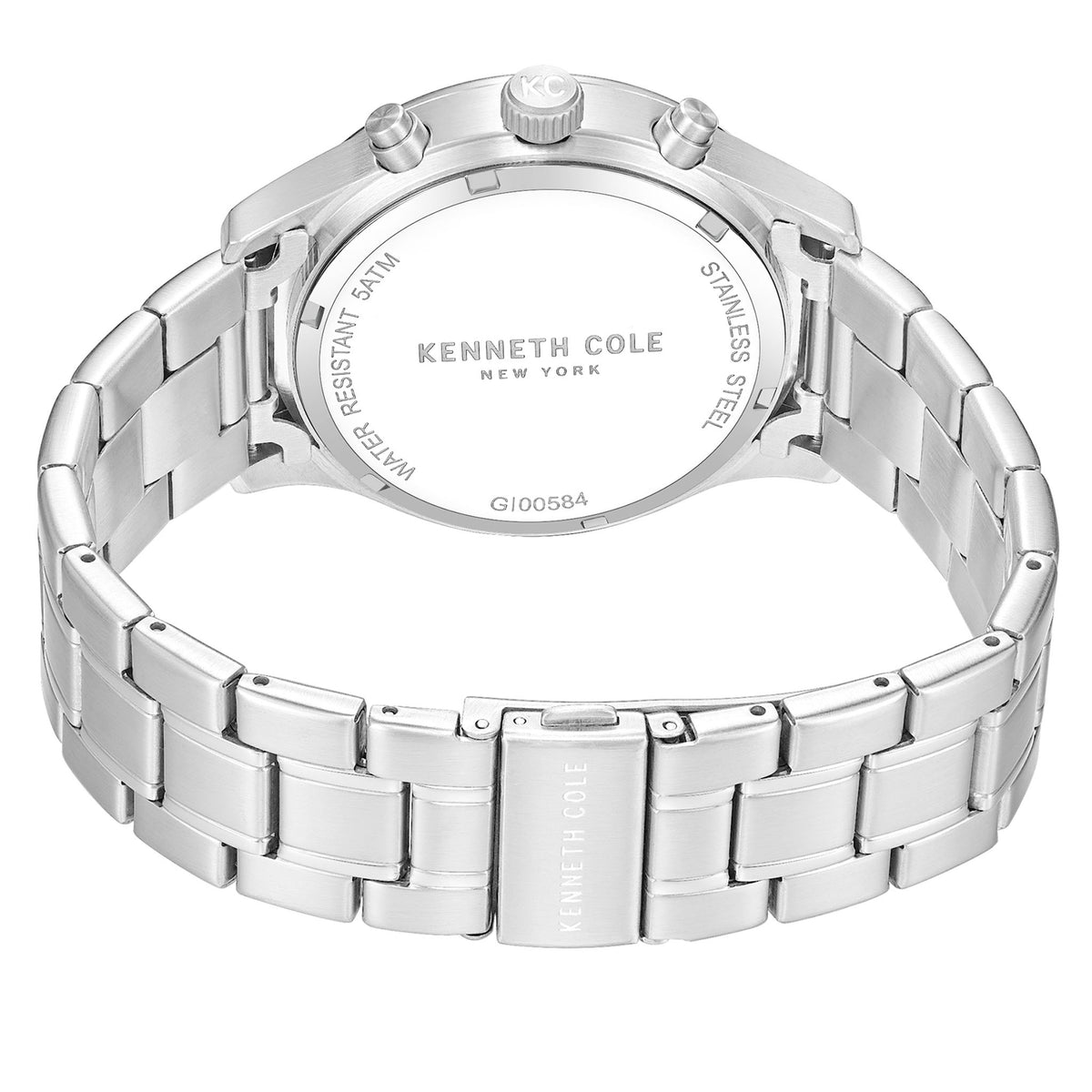 Kenneth Cole Silver Steel Blue Dial Chronograph Men's Watch - KCWGI0058401