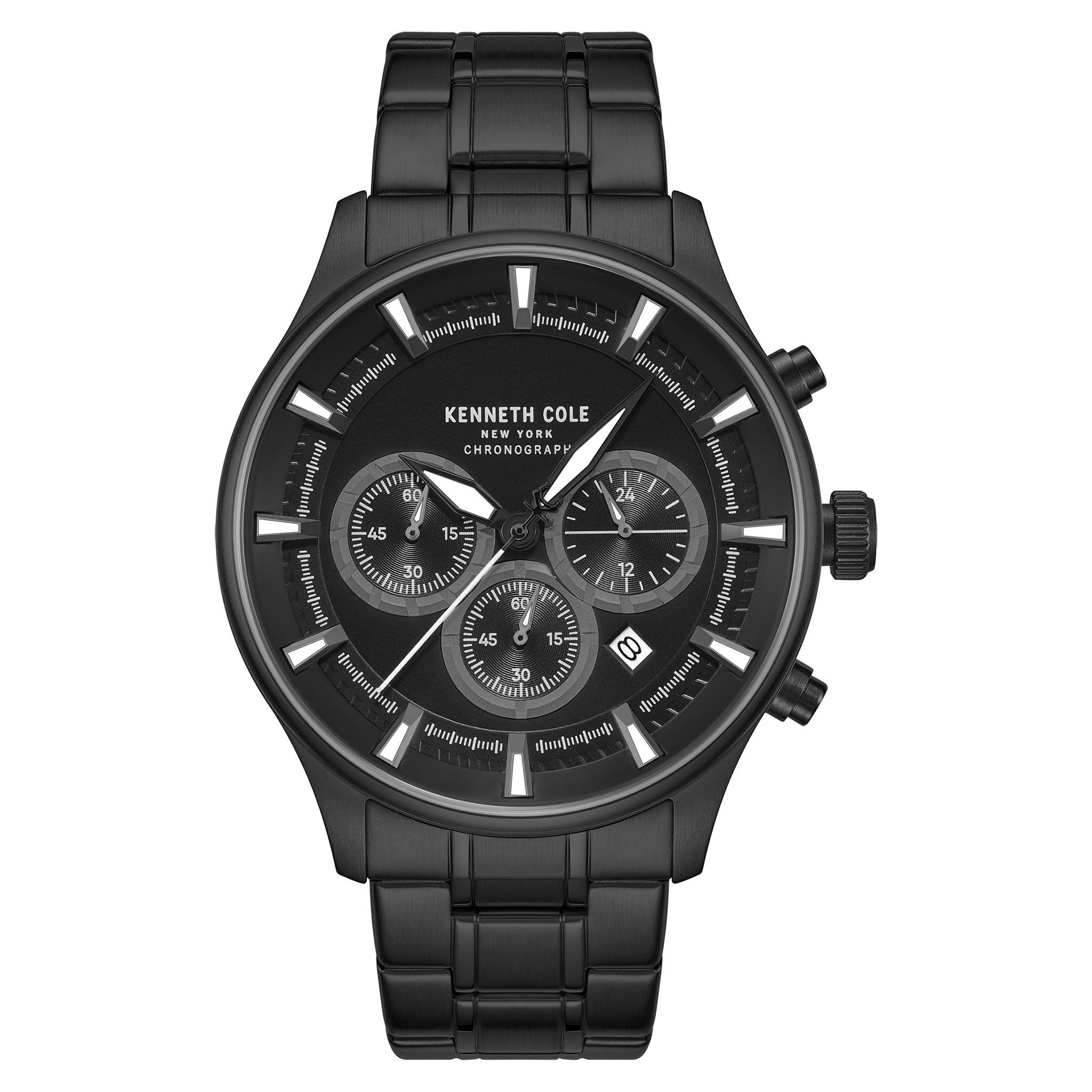 Kenneth Cole Stainless Steel Black Dial Stainless Steel Men's Watch - KCWGI0058402