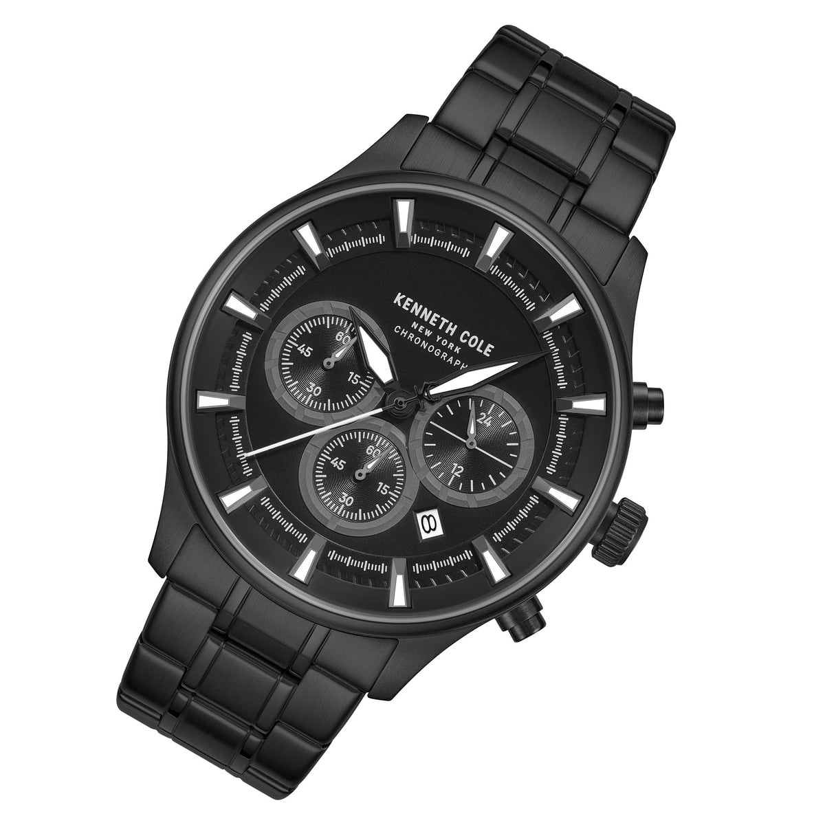 Kenneth Cole Stainless Steel Black Dial Chronograph Men's Watch - KCWGI0058402
