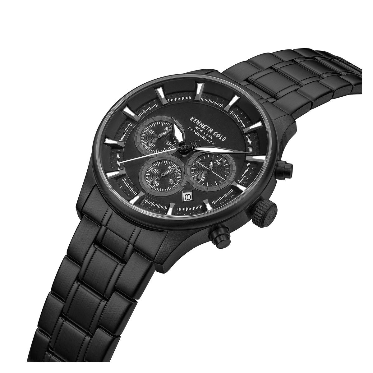 Kenneth Cole Stainless Steel Black Dial Chronograph Men's Watch - KCWGI0058402