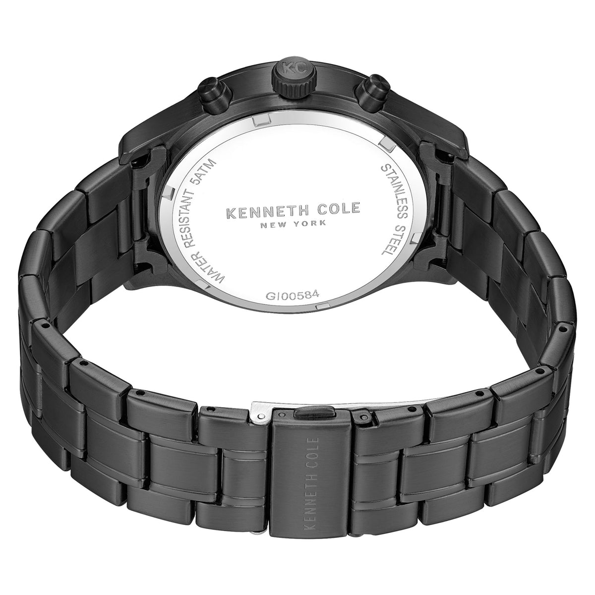 Kenneth Cole Stainless Steel Black Dial Chronograph Men's Watch - KCWGI0058402